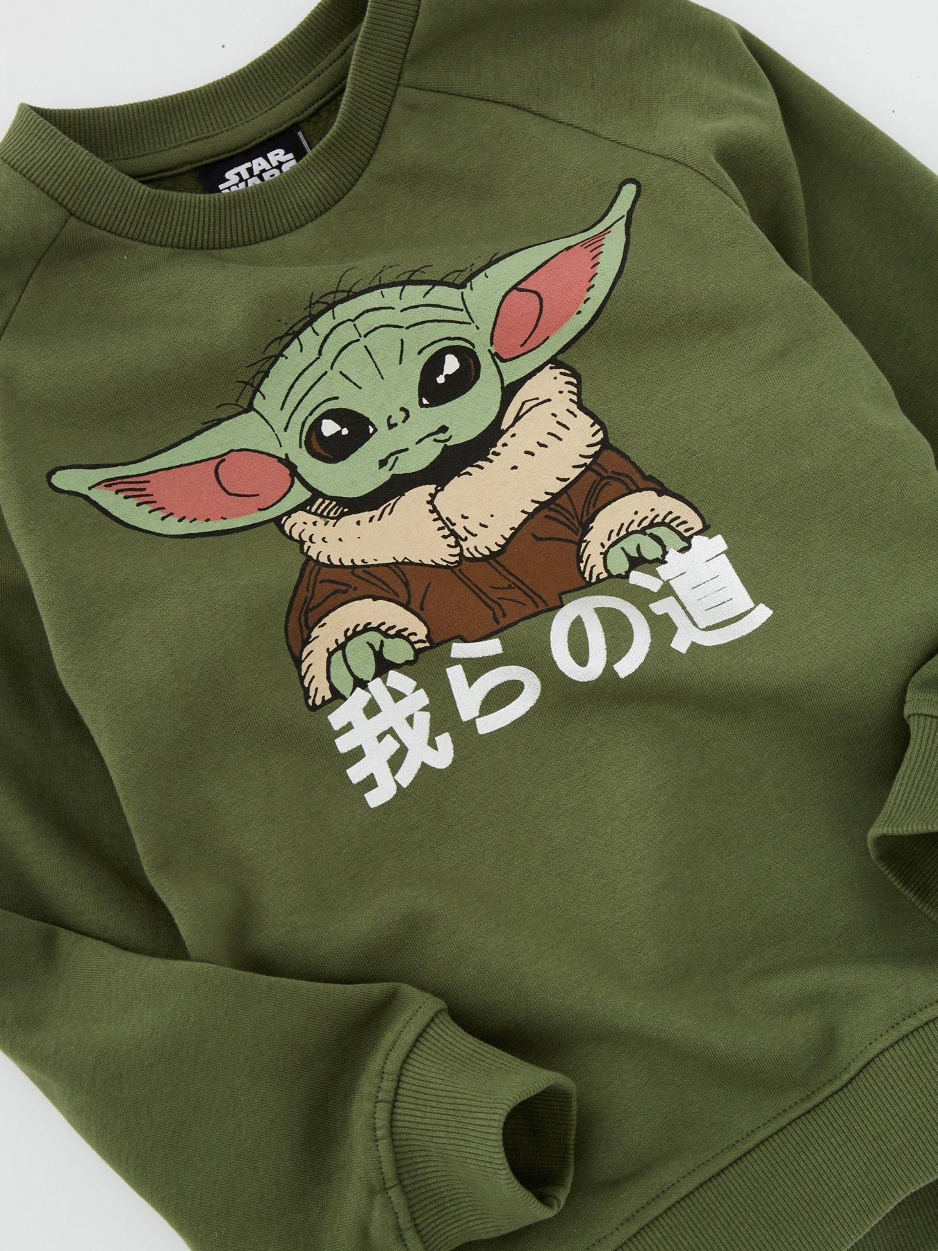 star-wars-the-mandalorian-2-piece-baby-yoda-grogu-sweat-and-jogger-set-greenoutfit