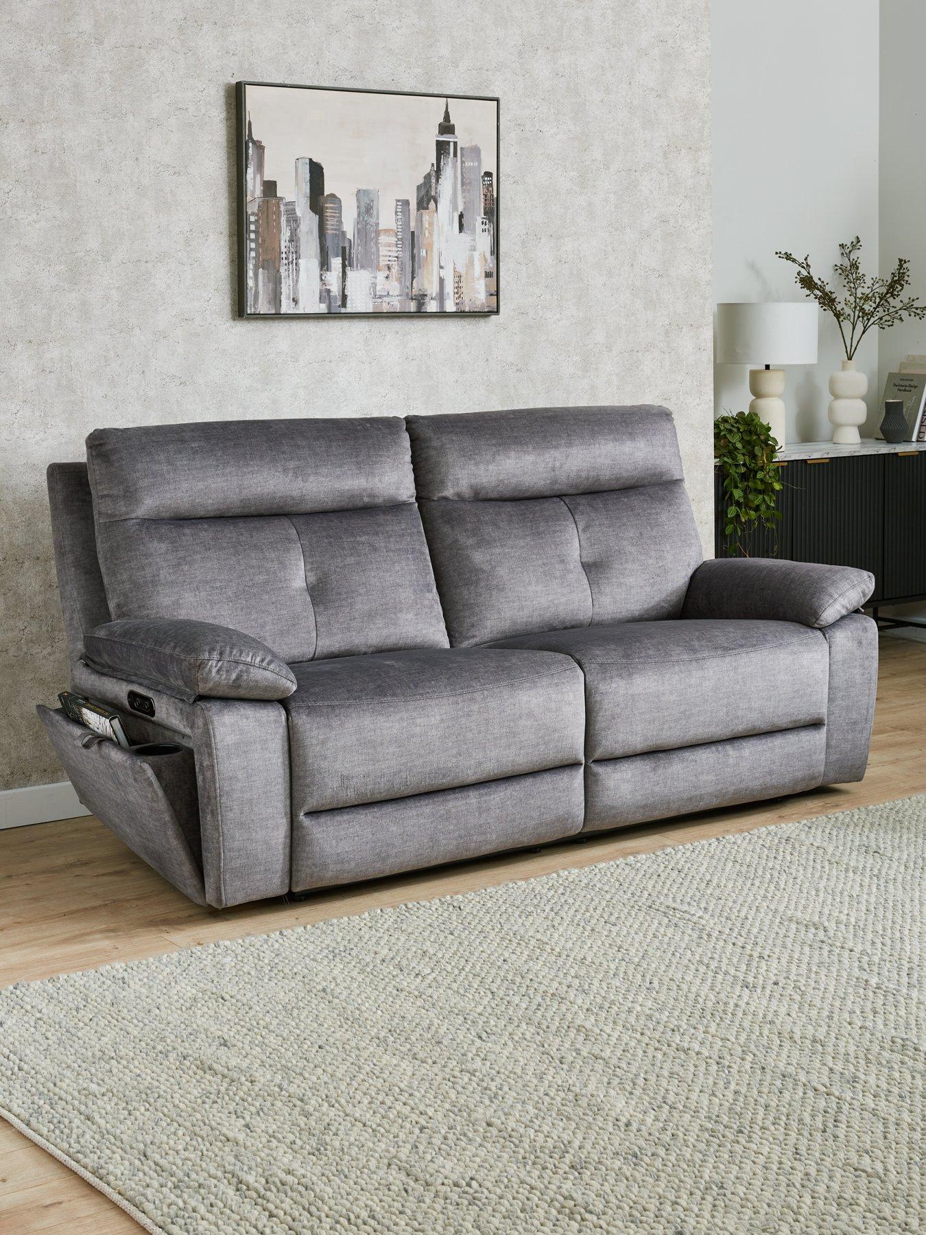 The Very Collection Ivana 3 Seater Fabric Power Recliner Sofa with USB Charging and Storage