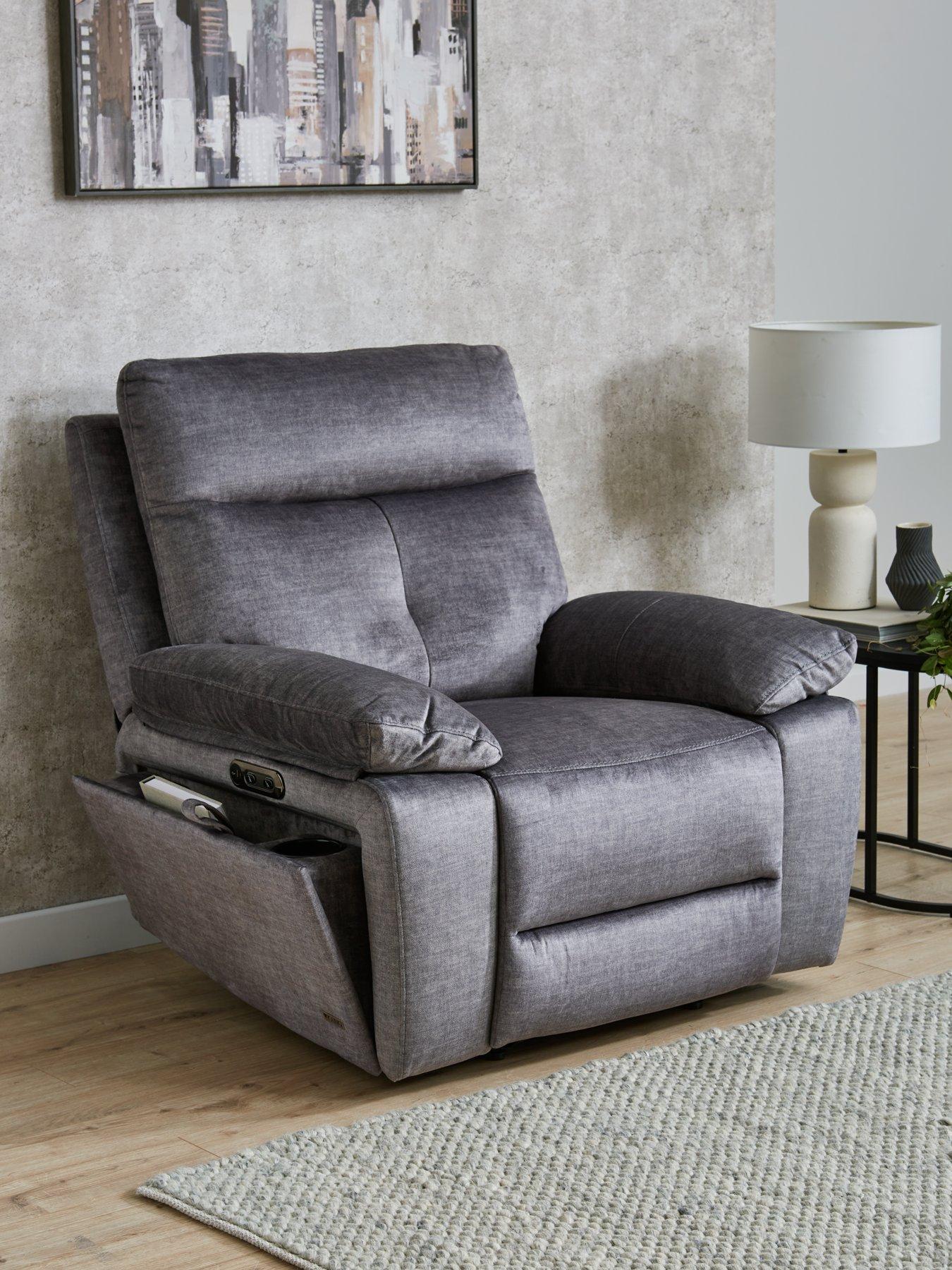 The Very Collection Ivana Fabric Power Recliner Armchair with USB Charging and Storage