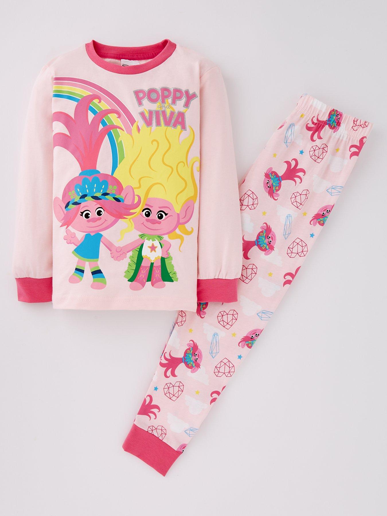 trolls-glitter-print-long-sleeve-pyjamas--nbsppink