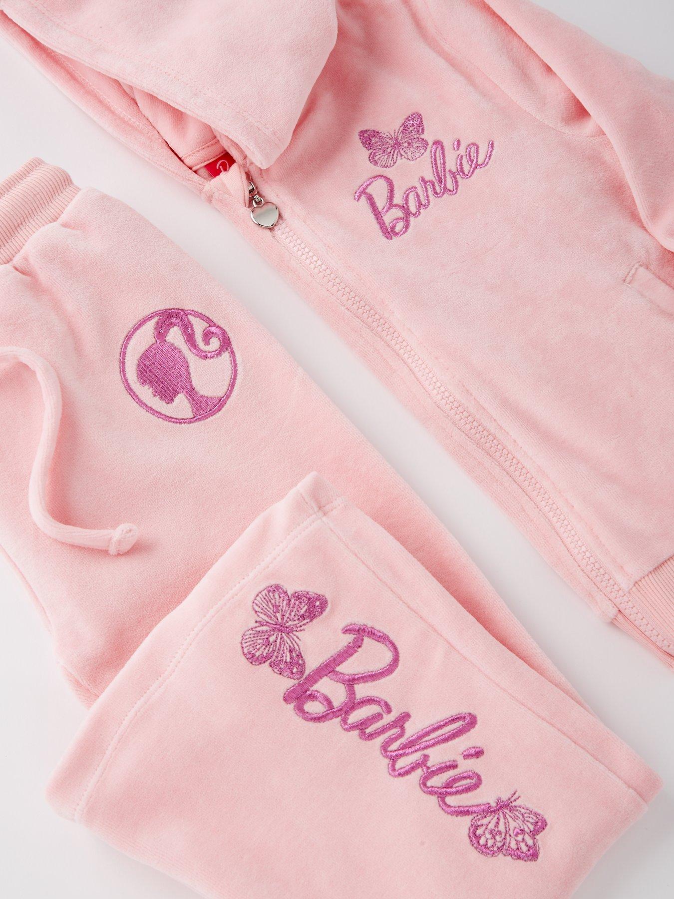 barbie-2-piece-velour-tracksuit-pinkdetail