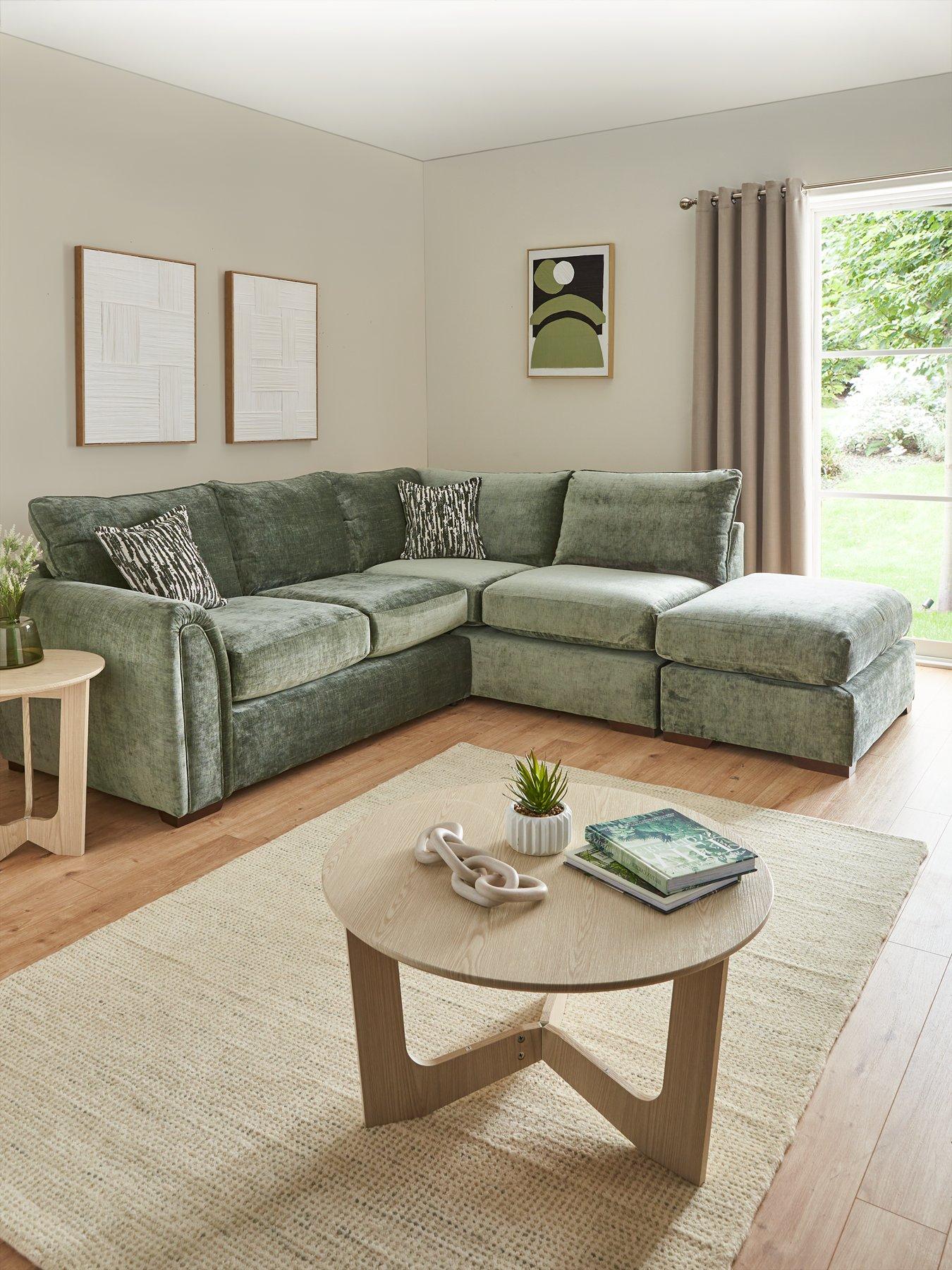 Very Home Layla Fabric Right Hand Corner Chaise with Footstool - Made to Order in the UK
