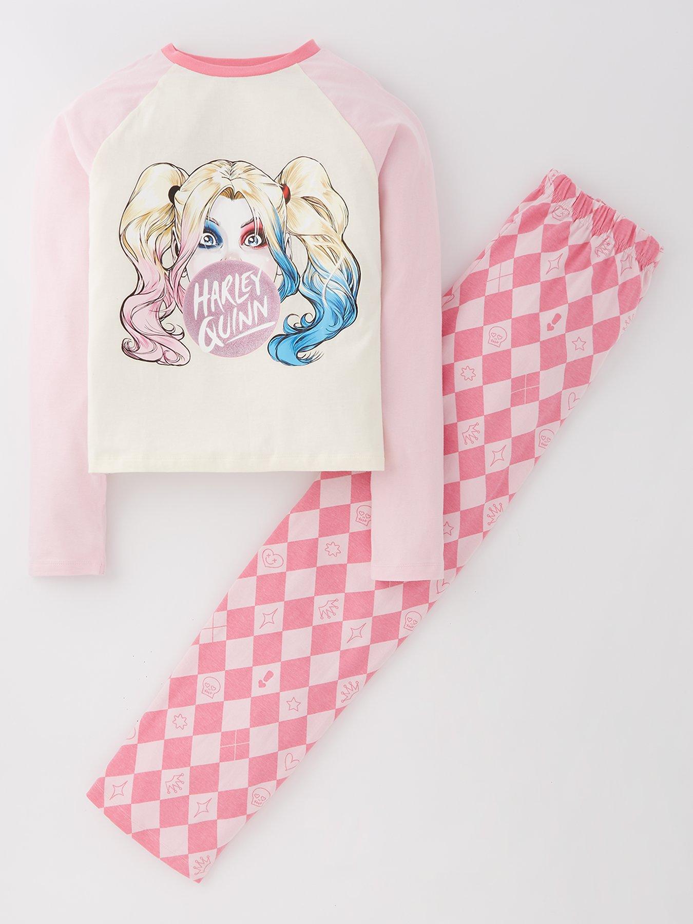 harley-quinn-long-sleeve-pyjamas-pink