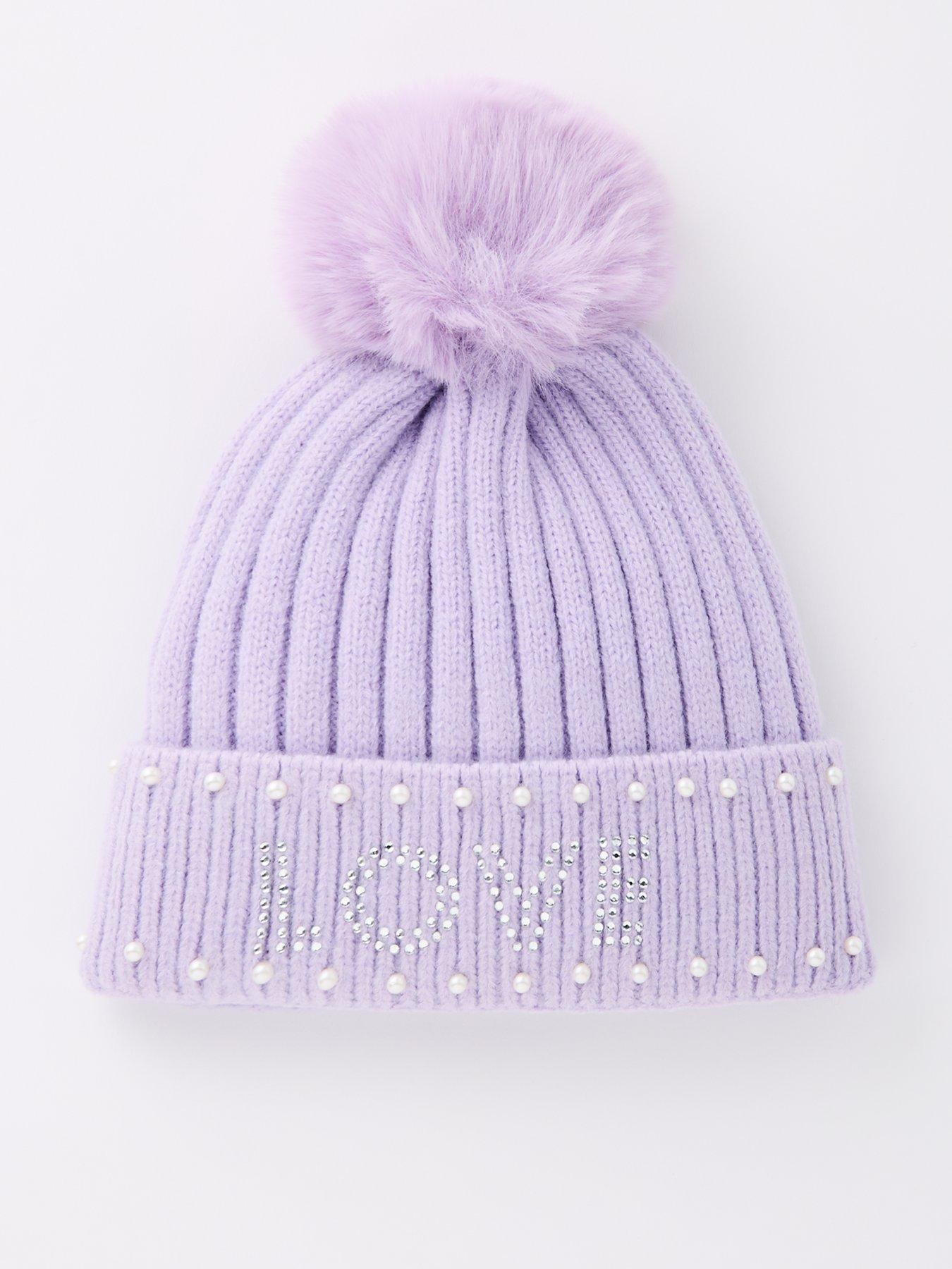 v-by-very-girls-pearl-trim-love-pom-hat