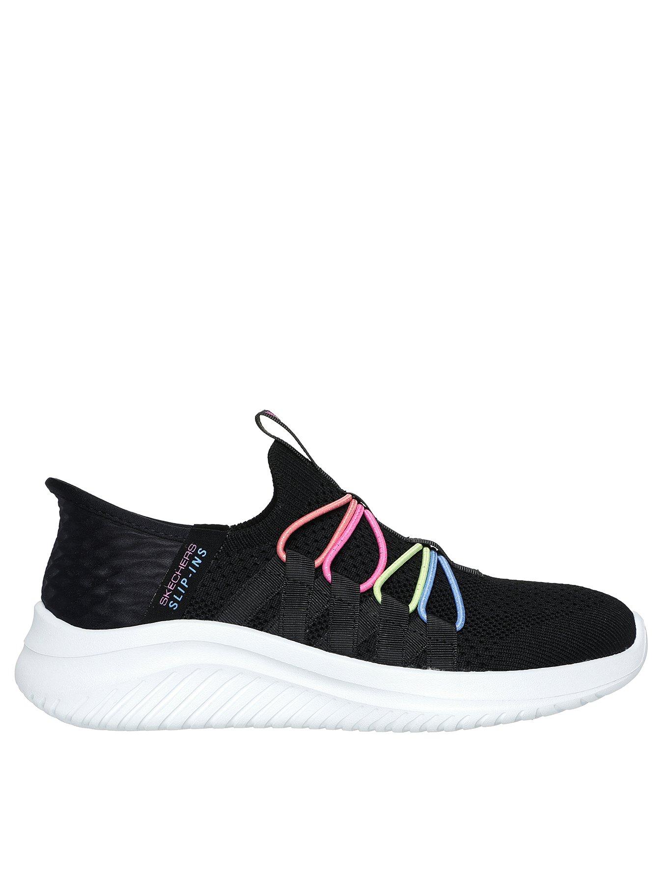 skechers-girls-ultra-flex-30-slip-ins-trainer-blackfront