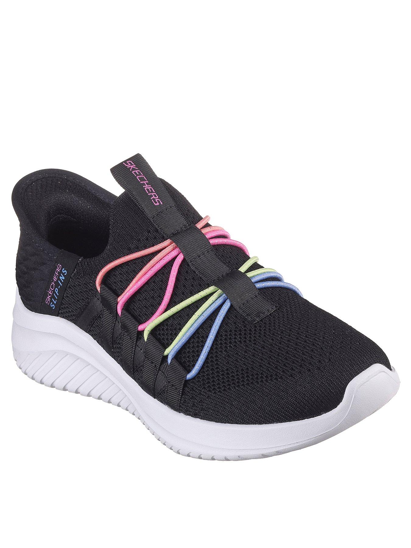 skechers-girls-ultra-flex-30-slip-ins-trainer-blackstillFront