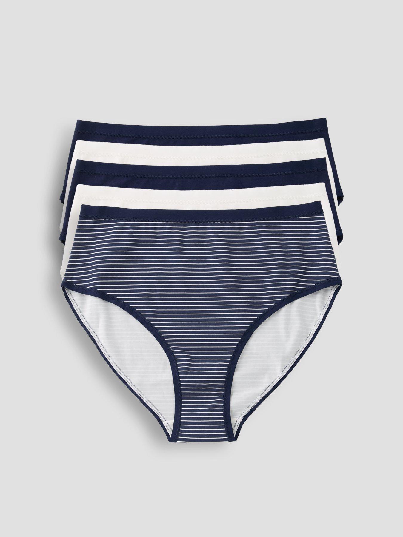 the-very-collection-5-pack-cotton-plain-and-printed-full-high-waisted-briefs-blue