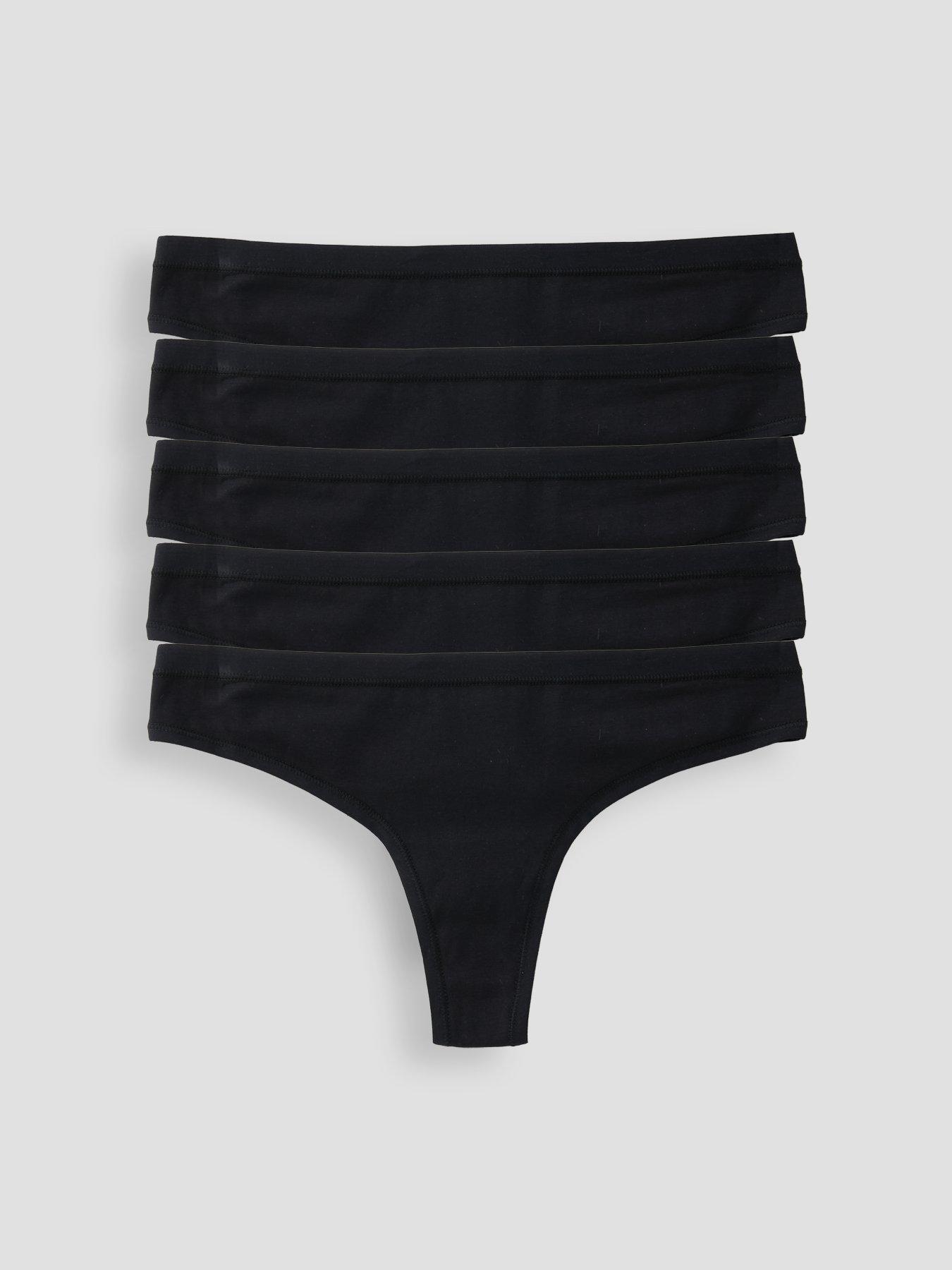 the-very-collection-5-pack-plain-cotton-thongs-black