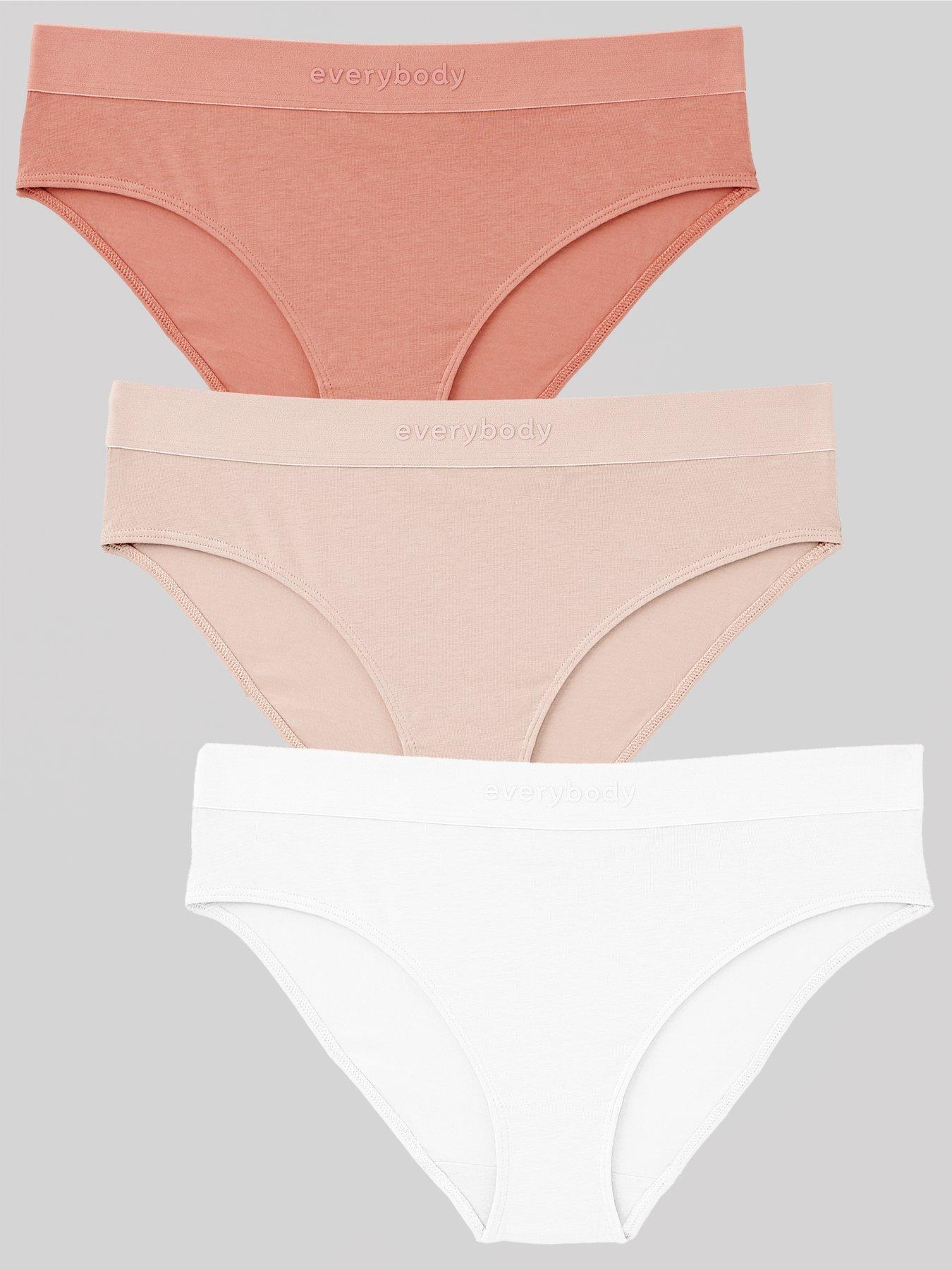 Everybody 3 Pk Bikini Briefs - White/Pink