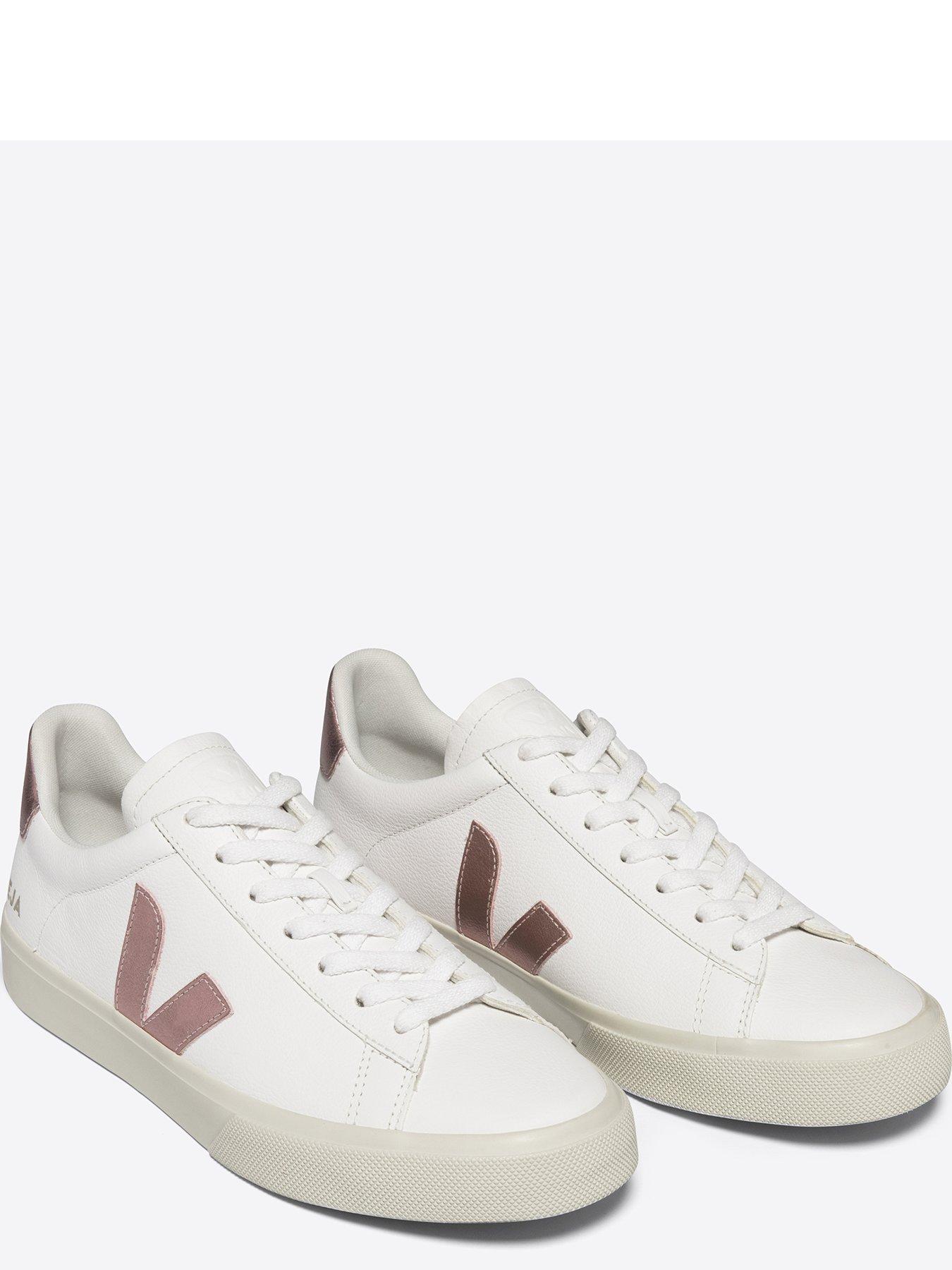 veja-womens-campo-trainers-metallic-whitepinkstillFront