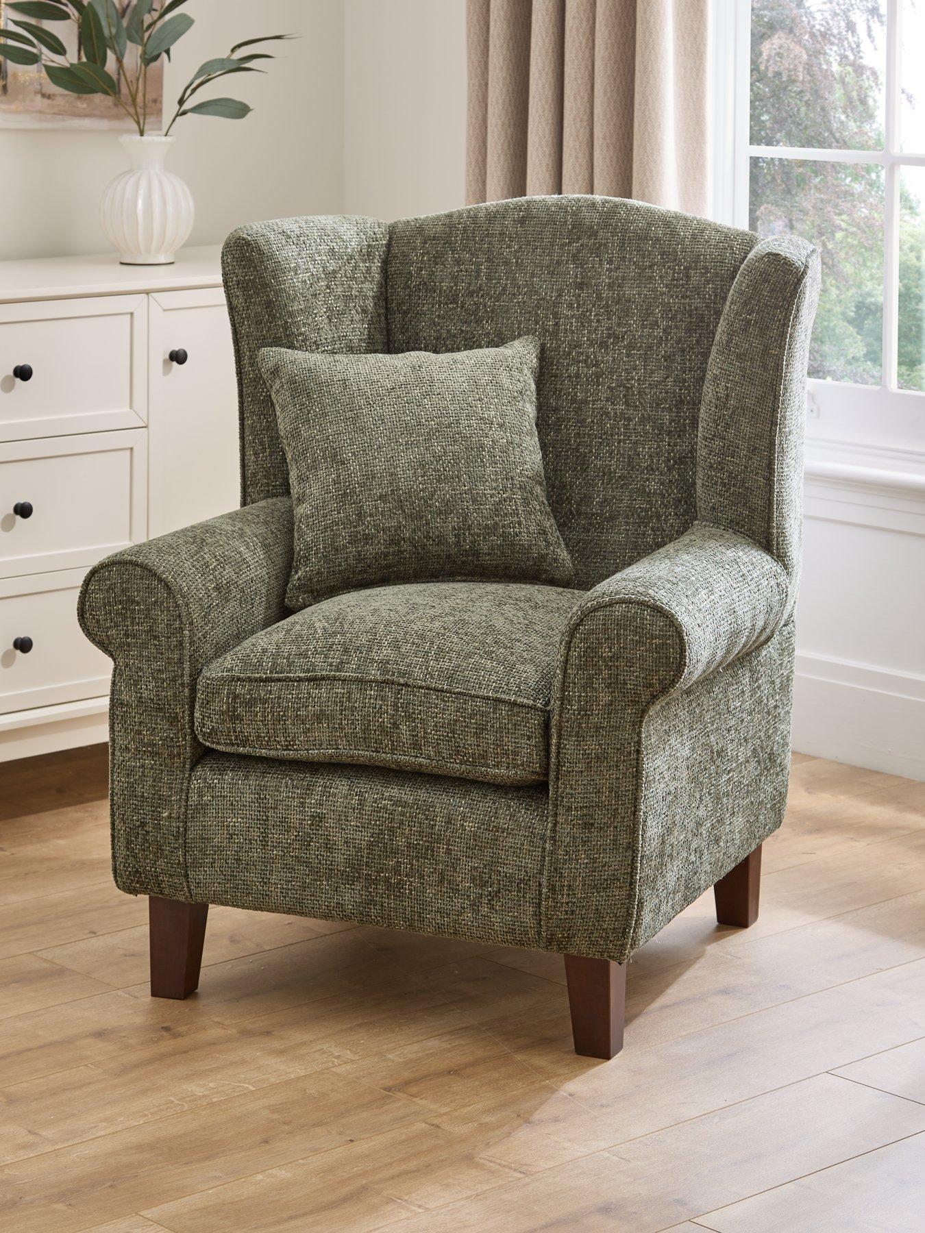 Image 1 of 7 of The Very Collection Denton Chunky Weave Fabric Wing&nbsp;Chair