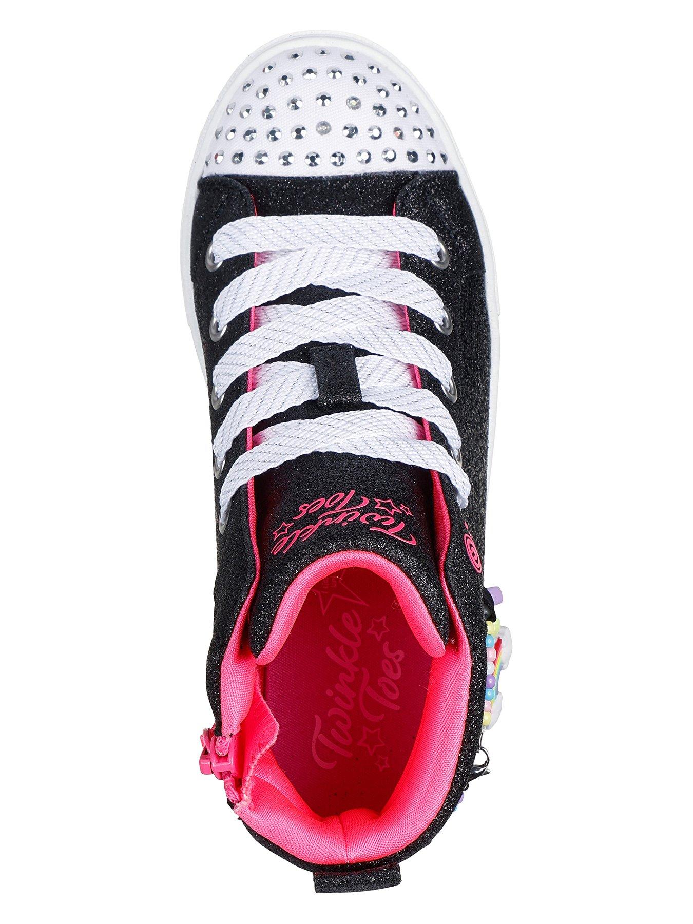 skechers-girls-twinkle-sparks-friendship-bracelet-high-top-trainer-blackoutfit