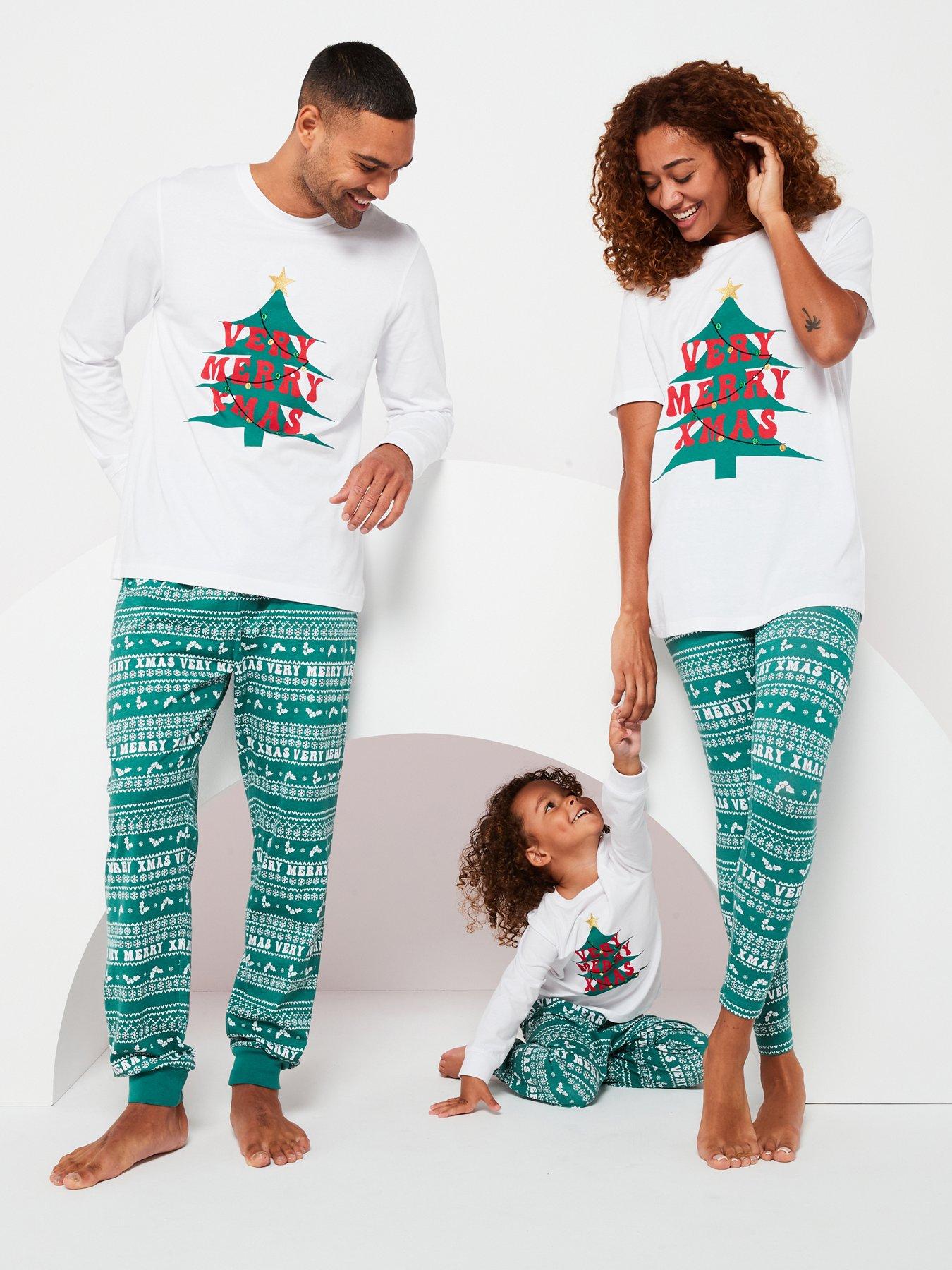 v-by-very-womens-family-christmas-pj-printednbsplegging-amp-oversized-tee-green