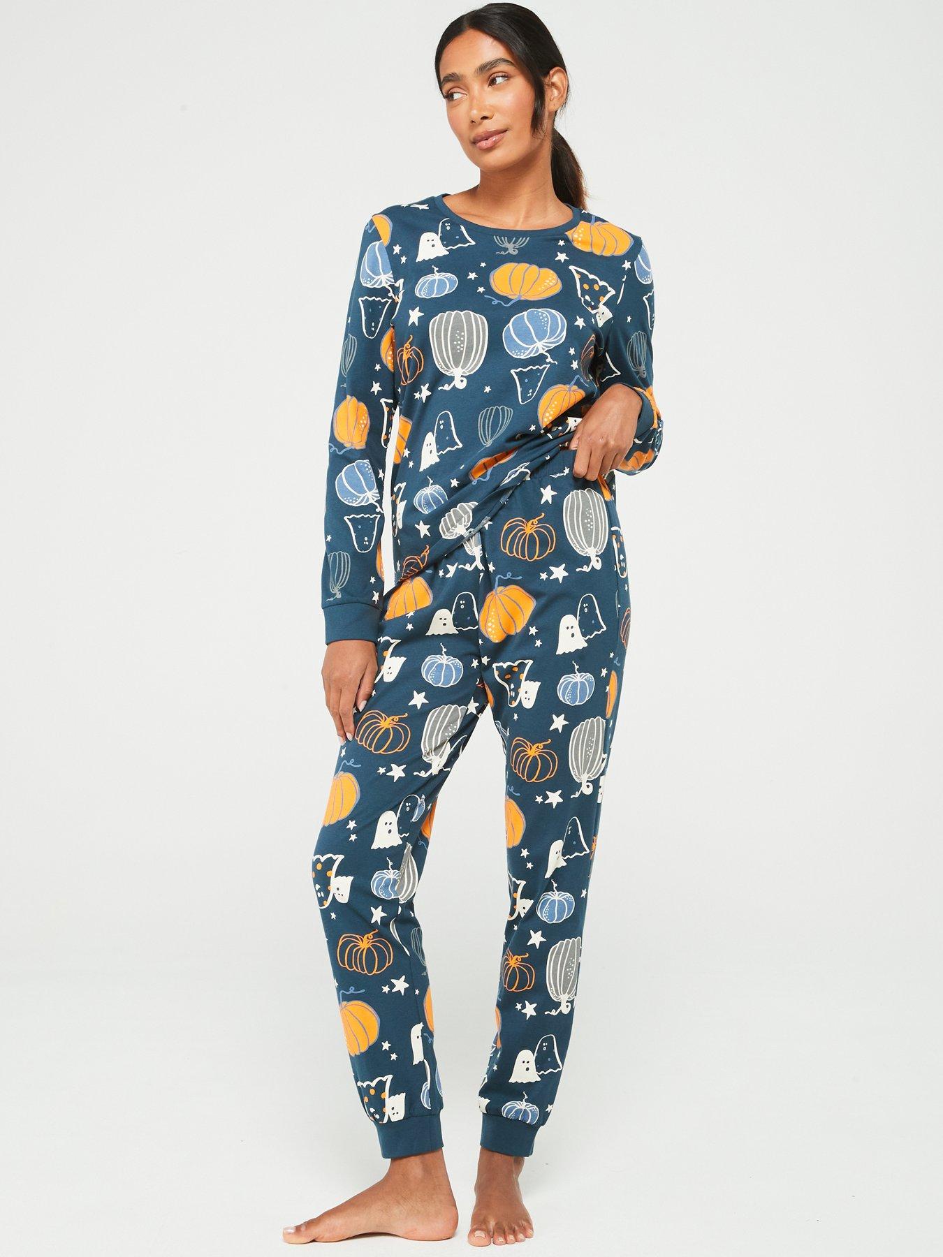 v-by-very-womens-family-halloween-pj-printed-pumpkin-long-sleeve-top-and-slim-jogger-navyoutfit