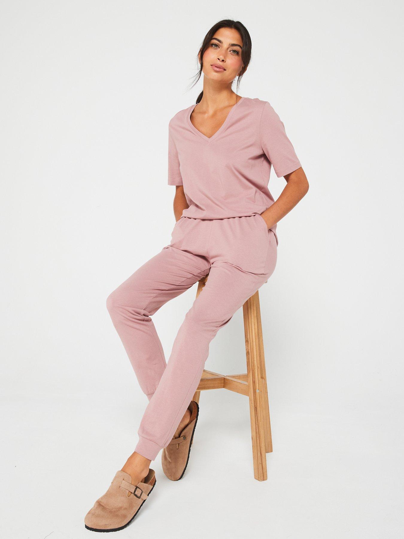 everyday-mid-sleeve-v-neck-top-and-jogger-pj-set-purpledetail