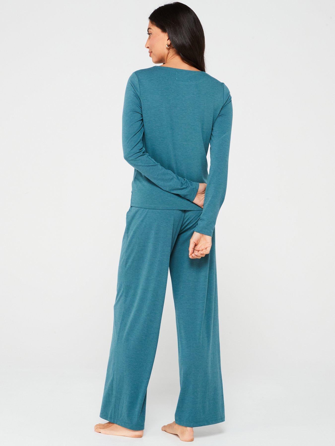 v-by-very-long-sleeve-twist-top-and-wide-leg-pj-setstillFront