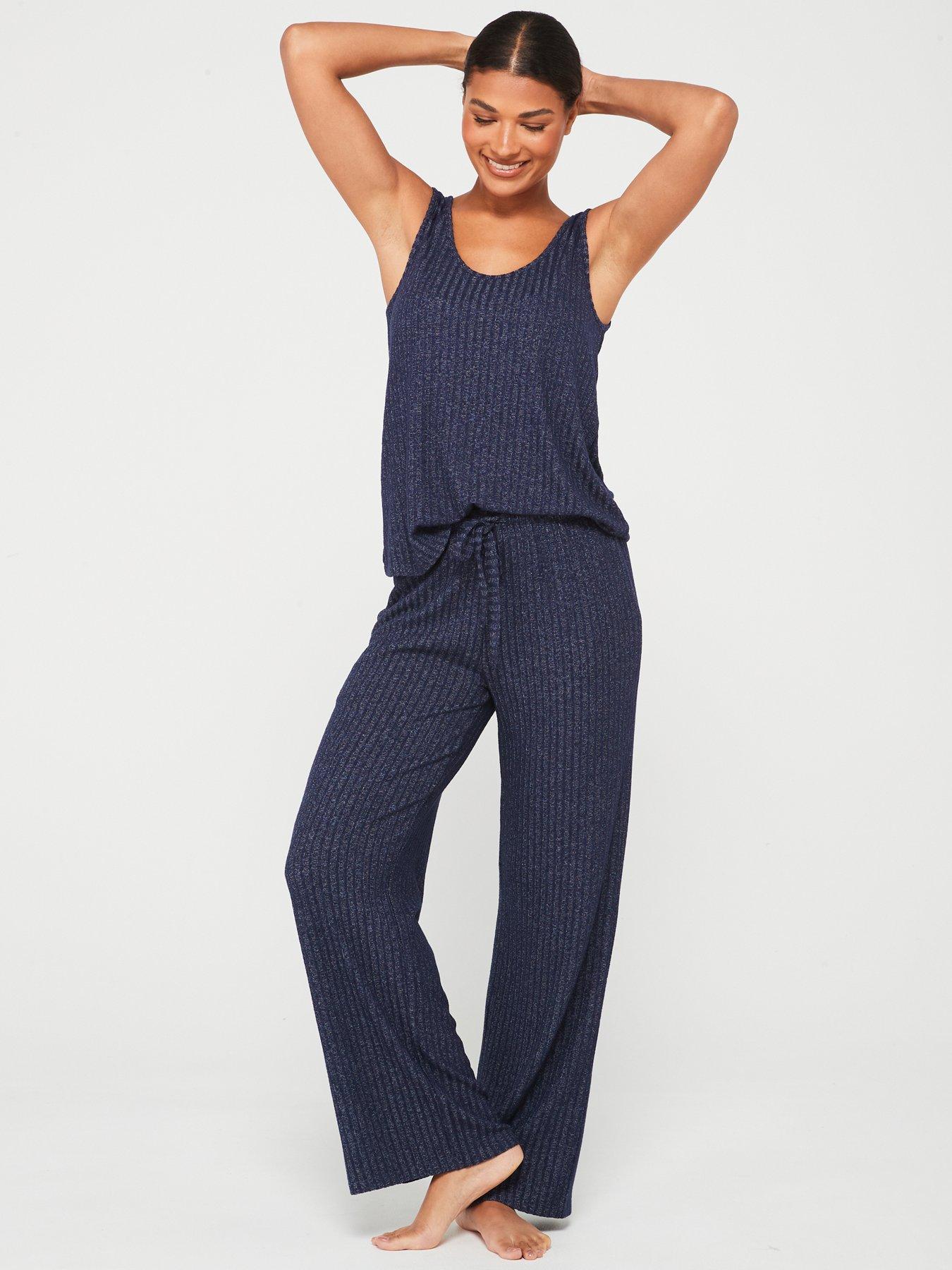 v-by-very-vest-and-straight-leg-soft-touch-pj-set-navy-matching-robe-availableback