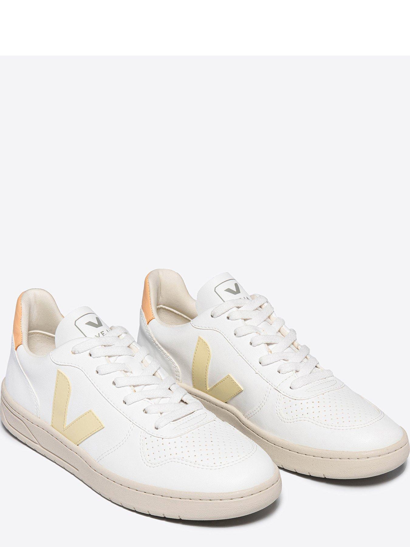 veja-womens-v-10-trainers-whiteyellowstillFront