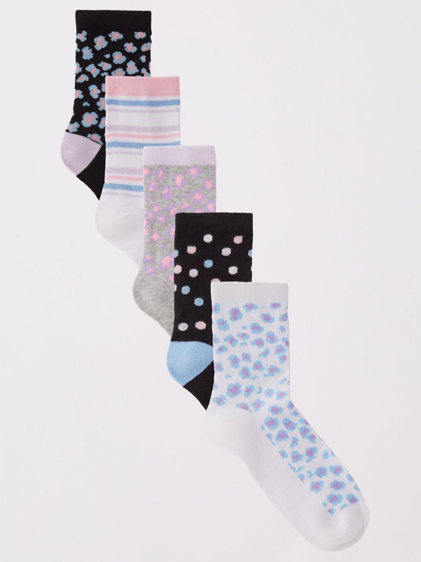 everyday-5pk-printed-ankle-socks-multi