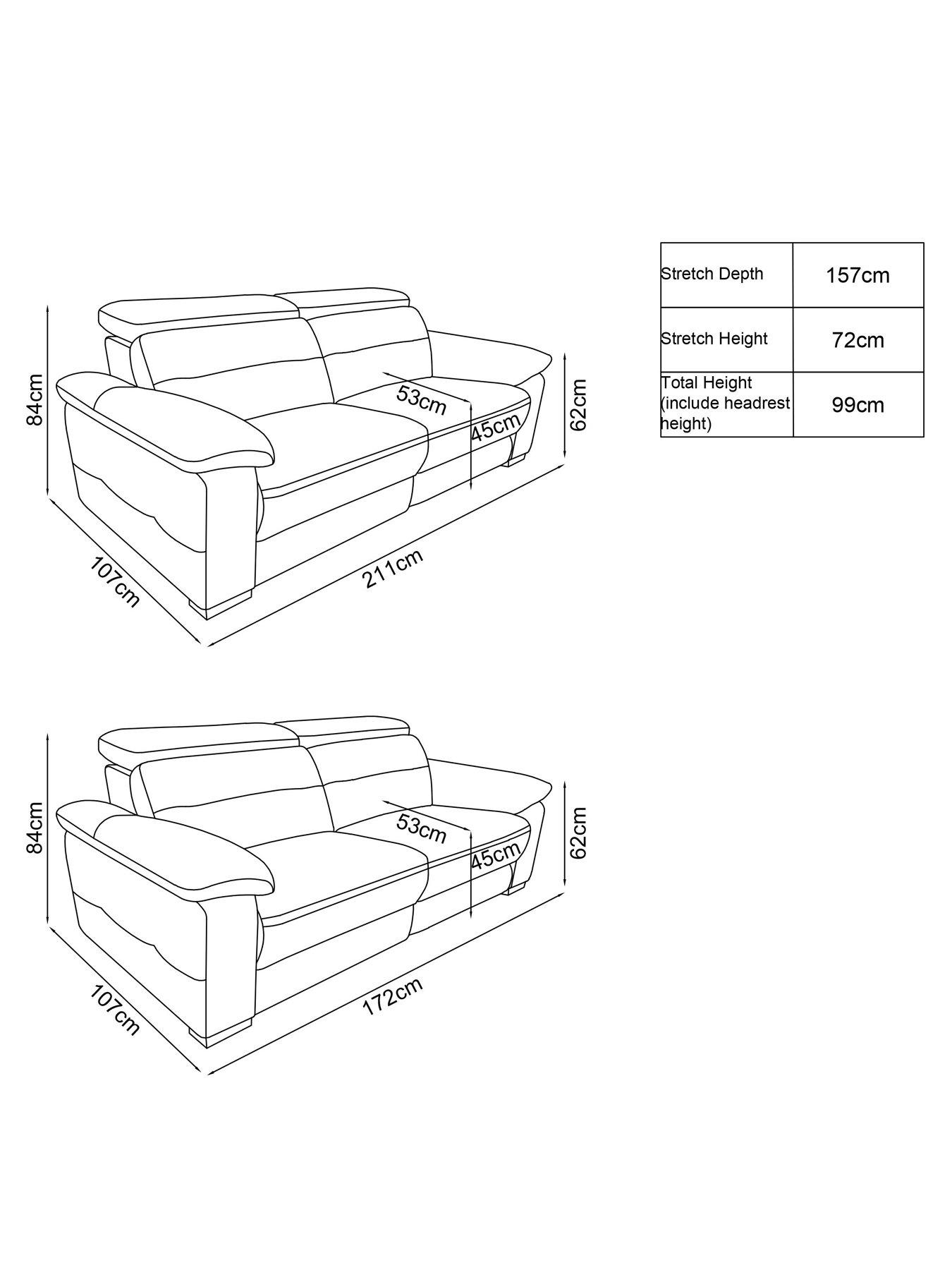 Image 5 of 5 of Very Home Bowen 3 + 2 Seater Power Recliner Sofa Set (Buy &amp; SAVE!)