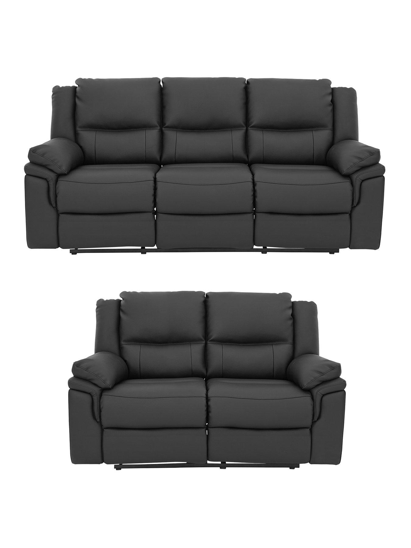 The Very Collection Albion Luxury Faux Leather 3 + 2 Seater High Back Manual Recliner Sofa Set (Buy  &  SAVE!) - FSC® Certified