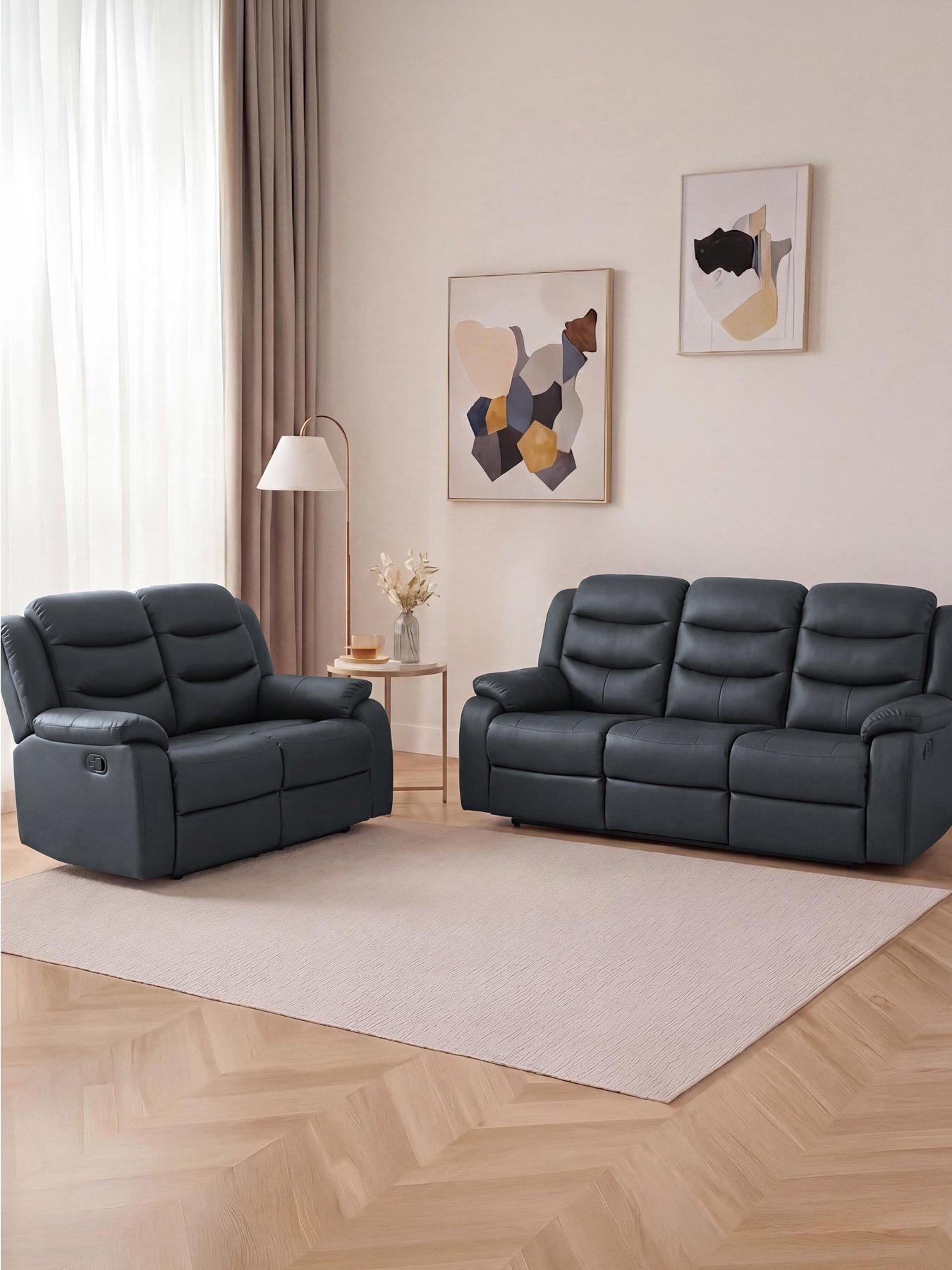 The Very Collection RothburyLuxury Faux Leather 3 + 2 Seater Manual Recliner Sofas - FSC® Certified
