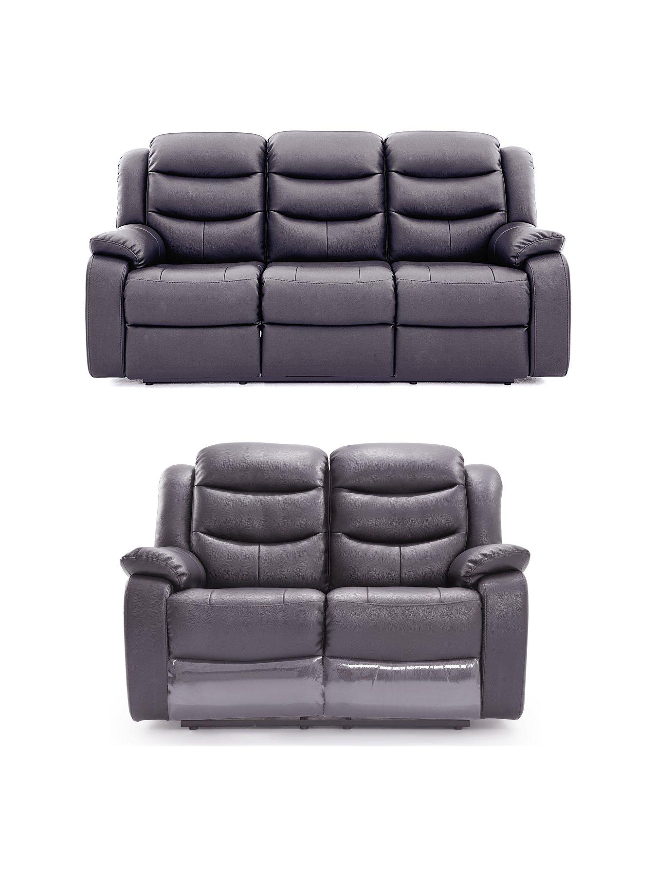 Very Home RothburyLuxury Faux Leather 3 + 2 Seater Manual Recliner Sofas