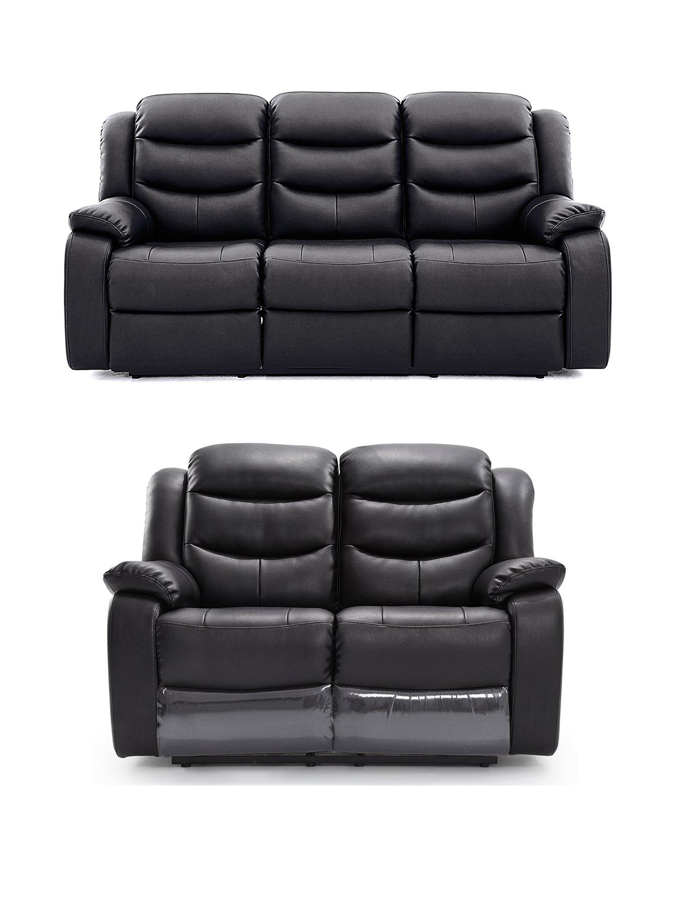 Image 1 of 2 of Very Home RothburyLuxury Faux Leather 3 + 2 Seater Manual Recliner Sofas