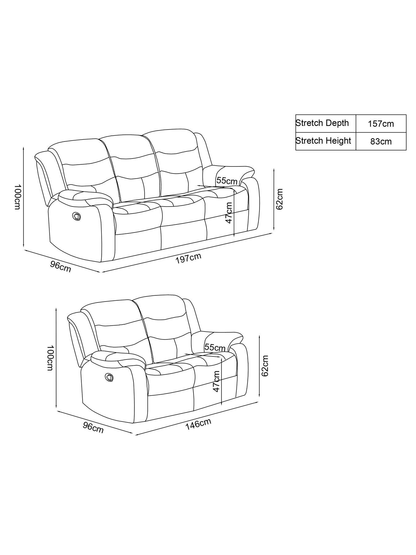 Image 2 of 2 of Very Home RothburyLuxury Faux Leather 3 + 2 Seater Manual Recliner Sofas