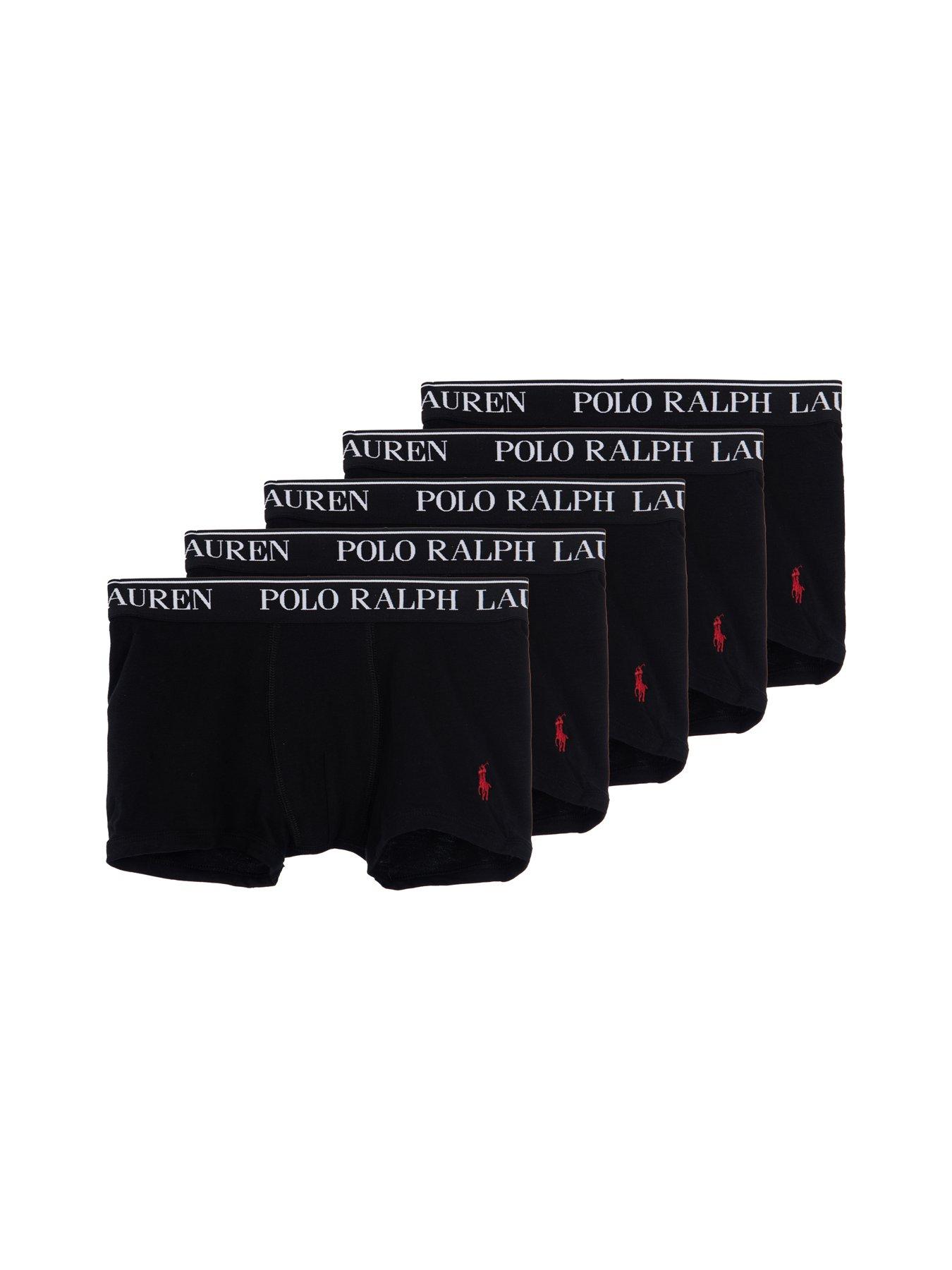 Polo Ralph Lauren Boys 5 Pack Cotton Stretch Logo Boxers - Black