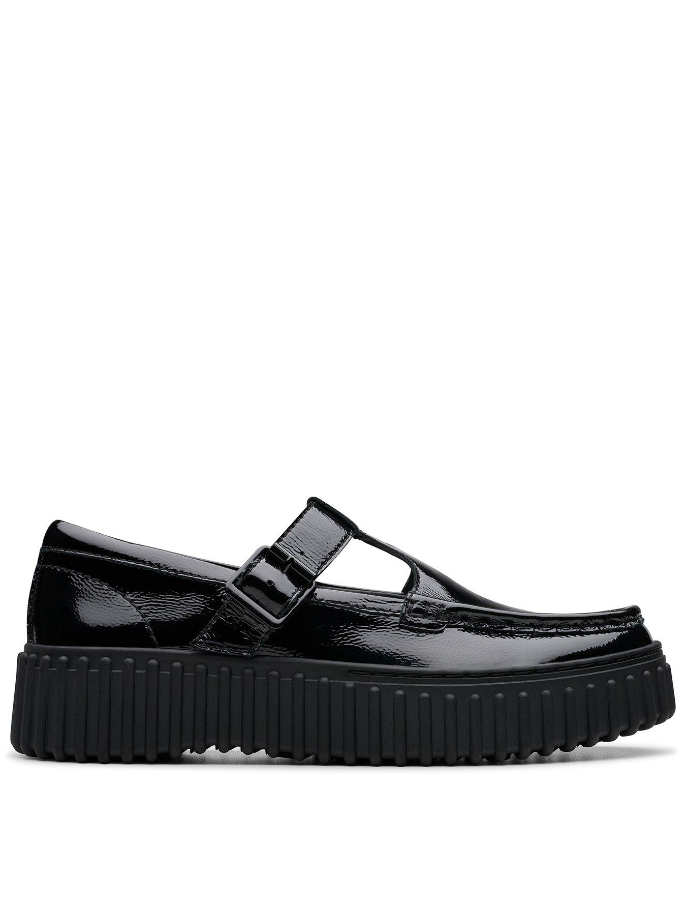 Clarks Page Bar Flat Shoe Black Leather Very Ireland