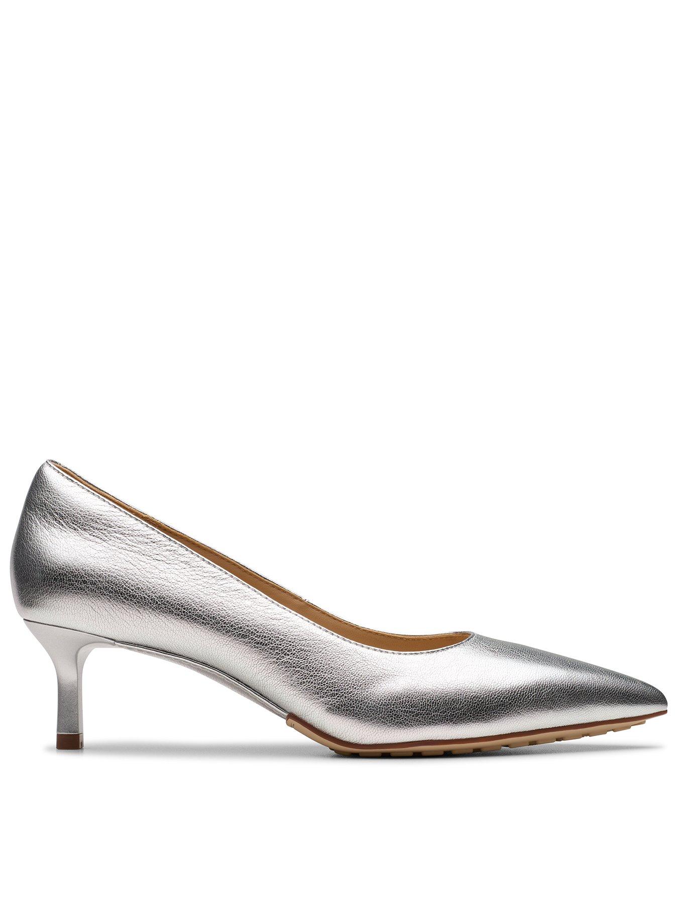 Adela Court Heel Silver