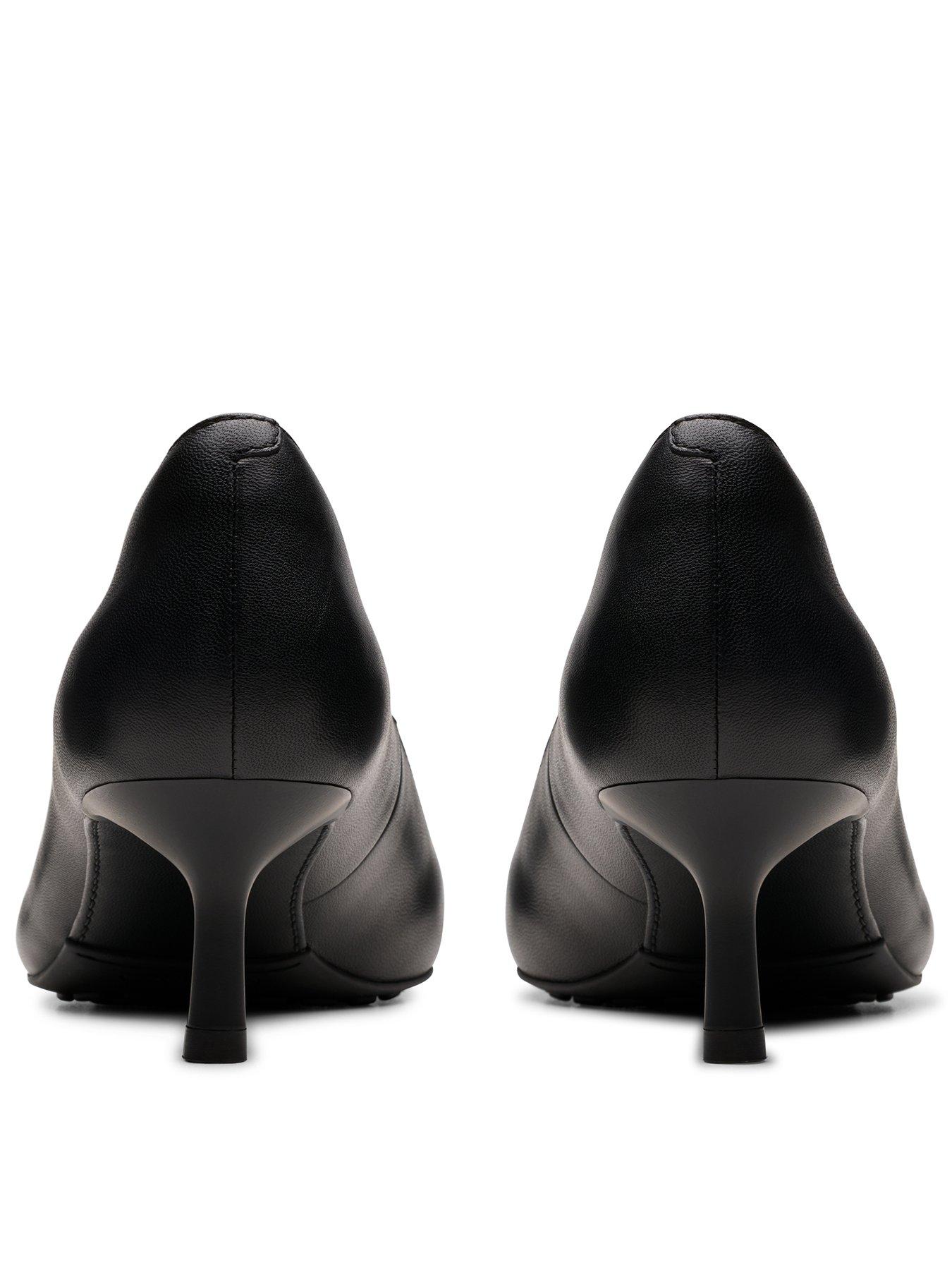 Image 3 of 7 of Clarks Adela Leather Court Heeled Shoe - Black