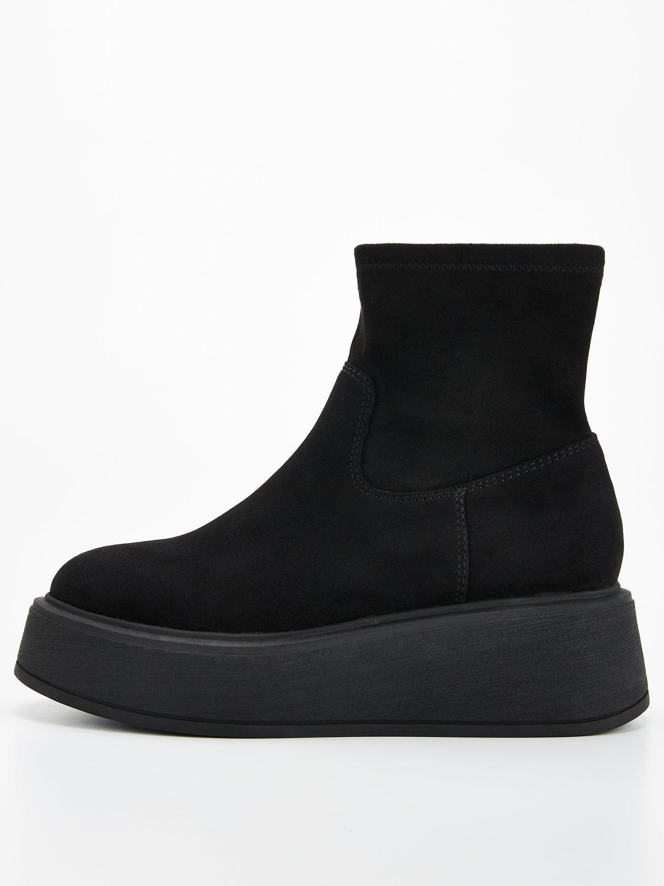 V by Very Wedge Ankle Sock Boot Black Very Ireland