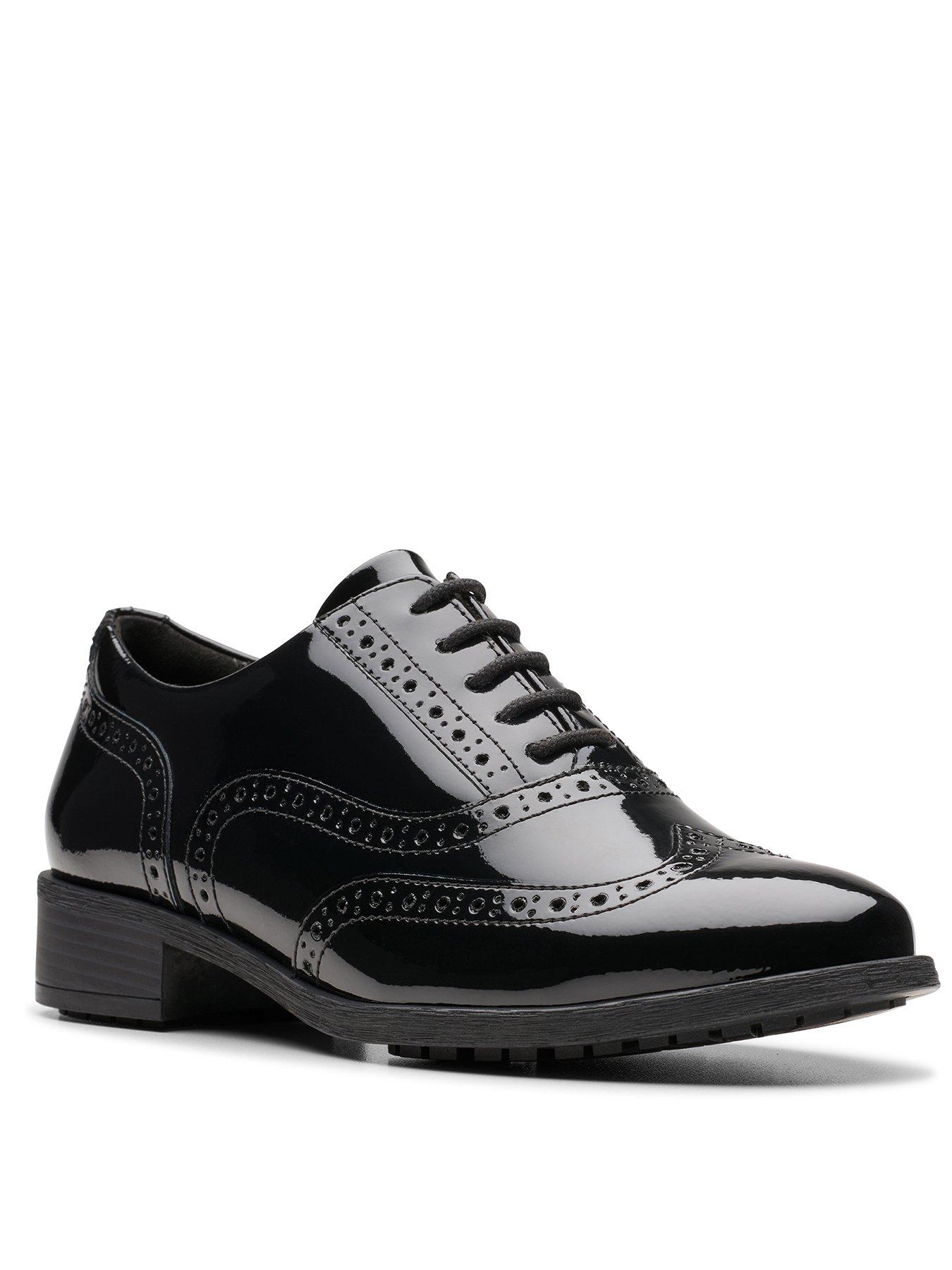 Image 2 of 6 of Clarks Havisham Oak Patent Wide Fit Brogue - Black