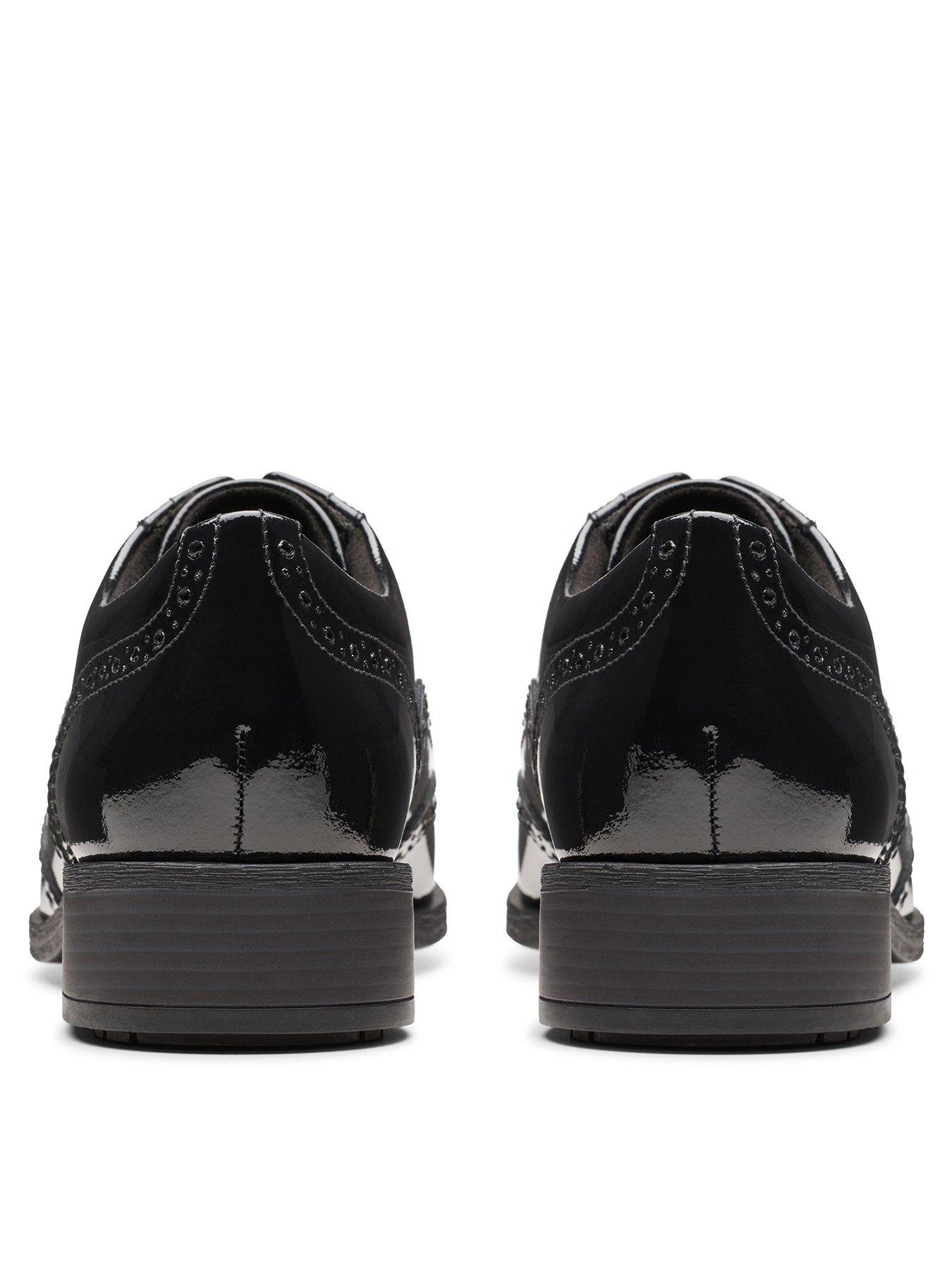 Image 3 of 6 of Clarks Havisham Oak Patent Wide Fit Brogue - Black