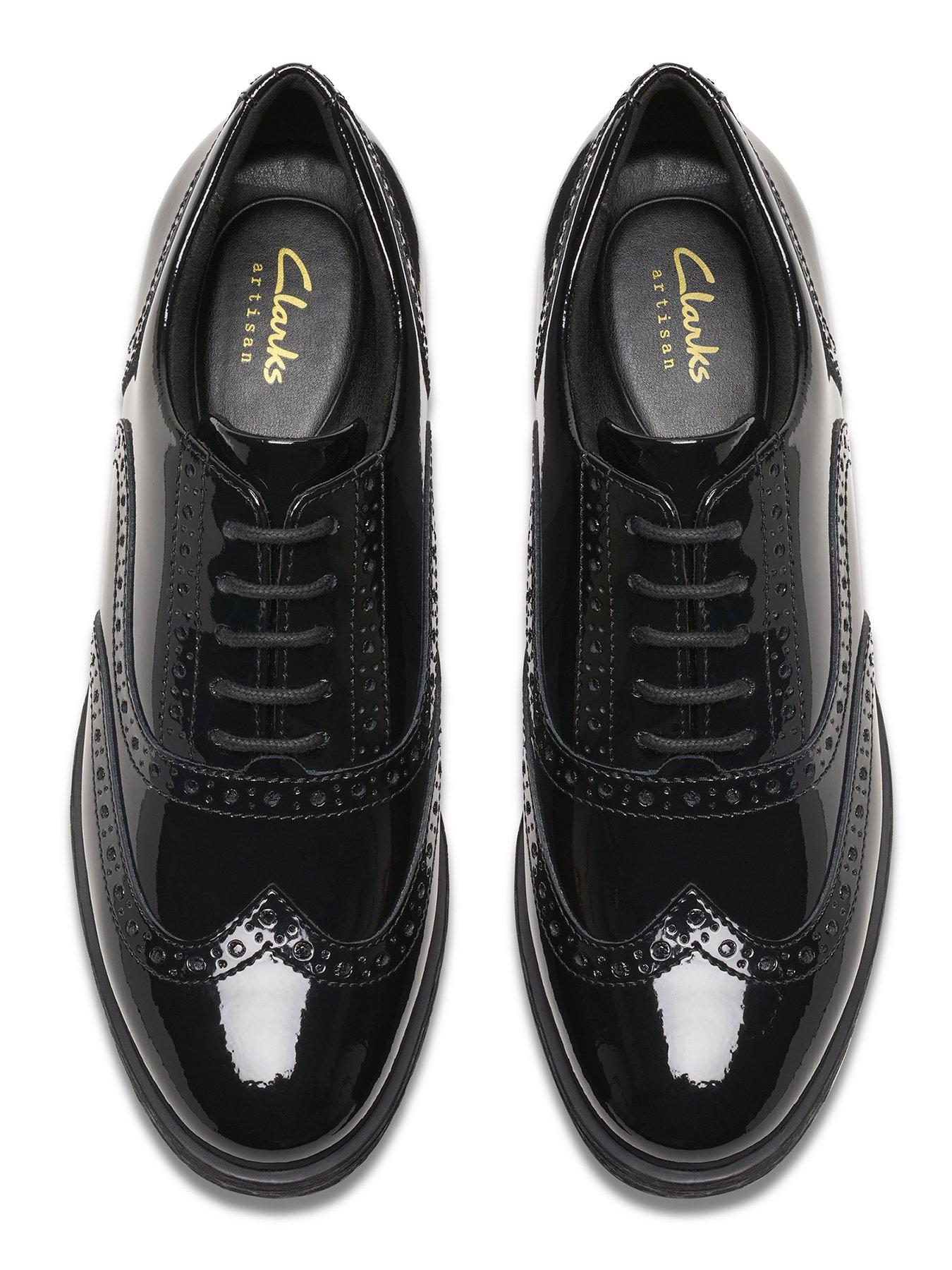 Image 4 of 6 of Clarks Havisham Oak Patent Wide Fit Brogue - Black