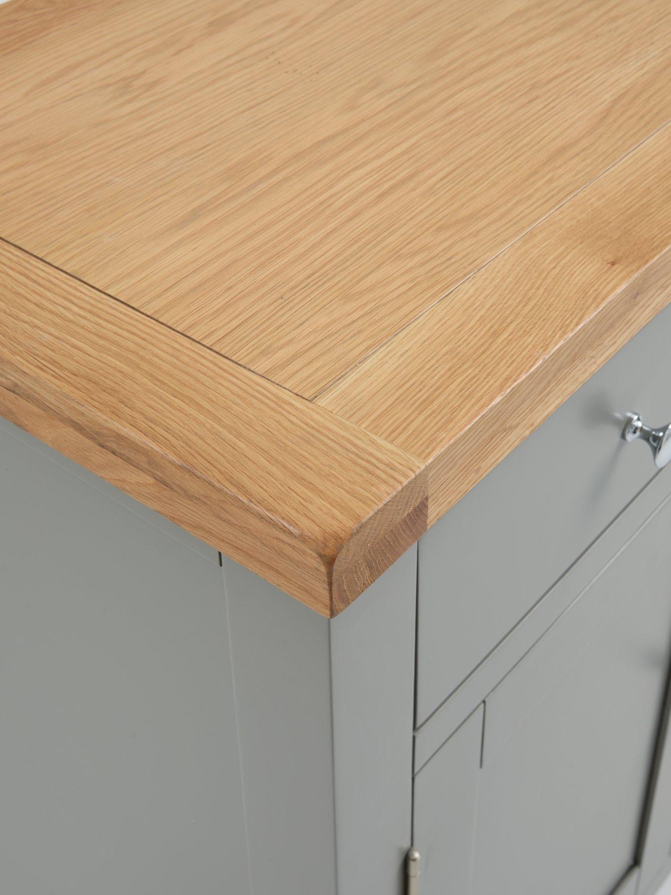 Image 6 of 7 of The Very Collection Hamilton Ready Assembled 3 Door, 3 Drawer Sideboard - Dark&nbsp;Grey/Oak - contains Solid Wood