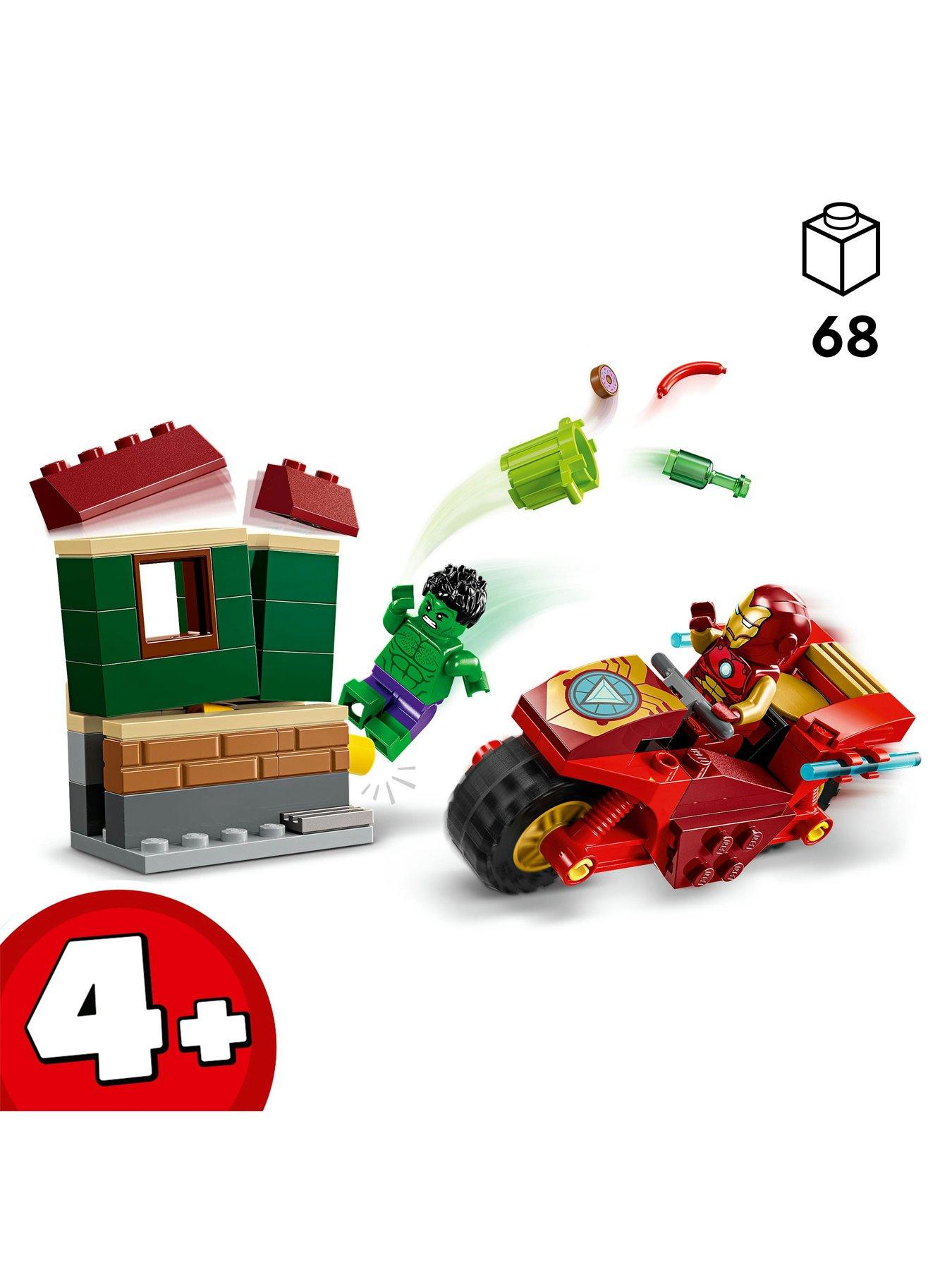 Image 2 of 7 of LEGO Marvel Iron Man with Bike and The Hulk 76287
