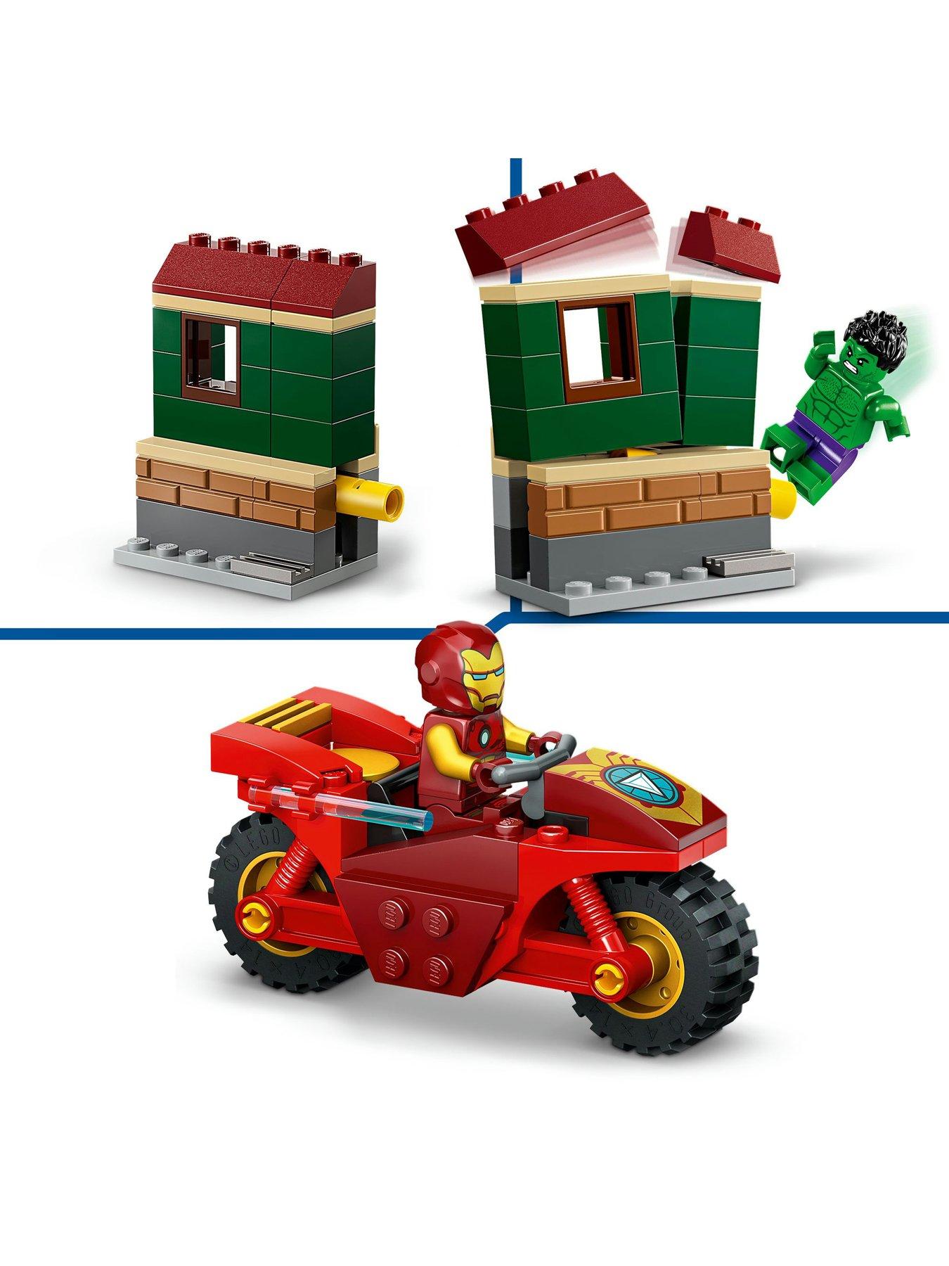 Image 3 of 7 of LEGO Marvel Iron Man with Bike and The Hulk 76287