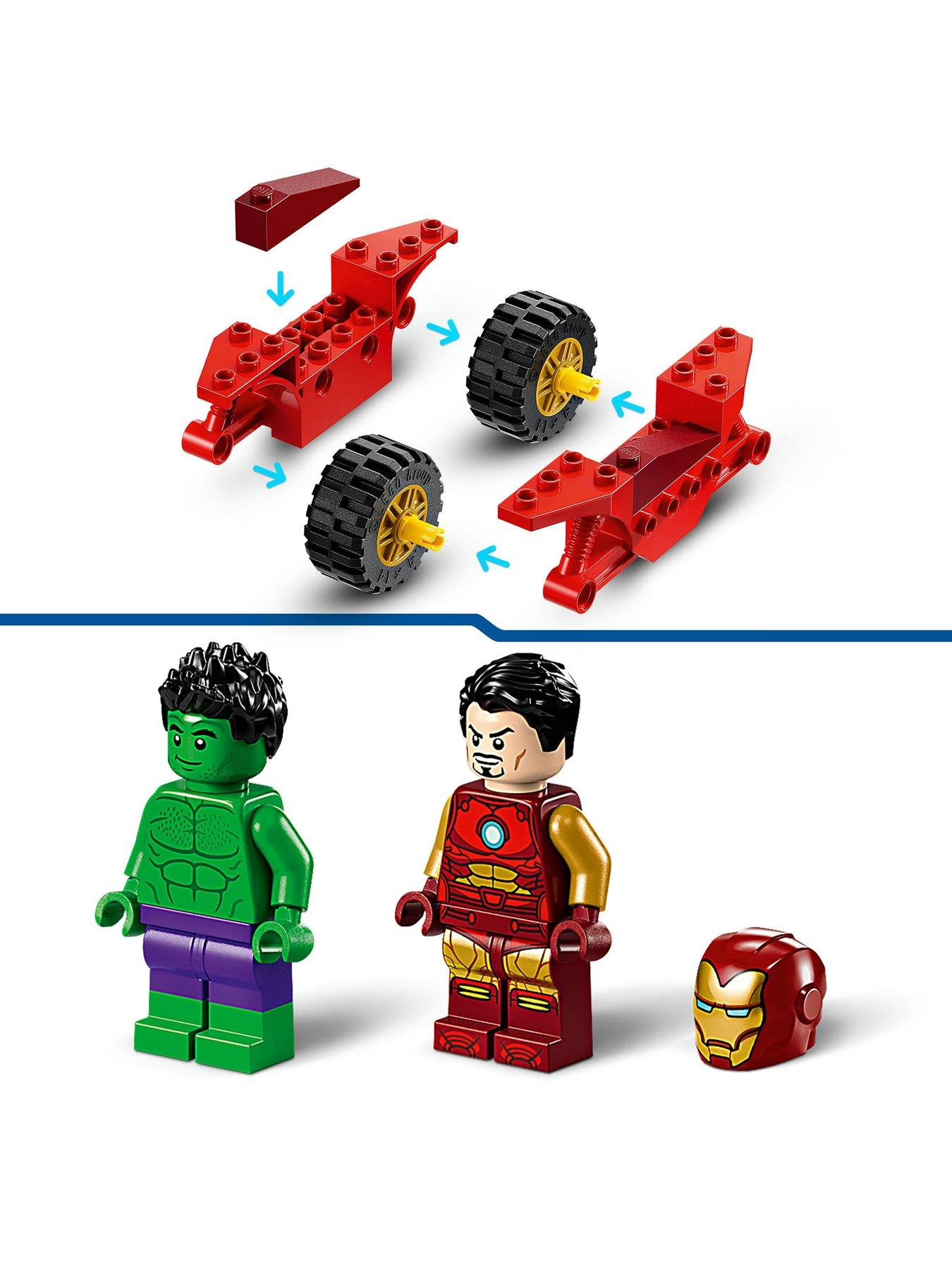 Image 4 of 7 of LEGO Marvel Iron Man with Bike and The Hulk 76287