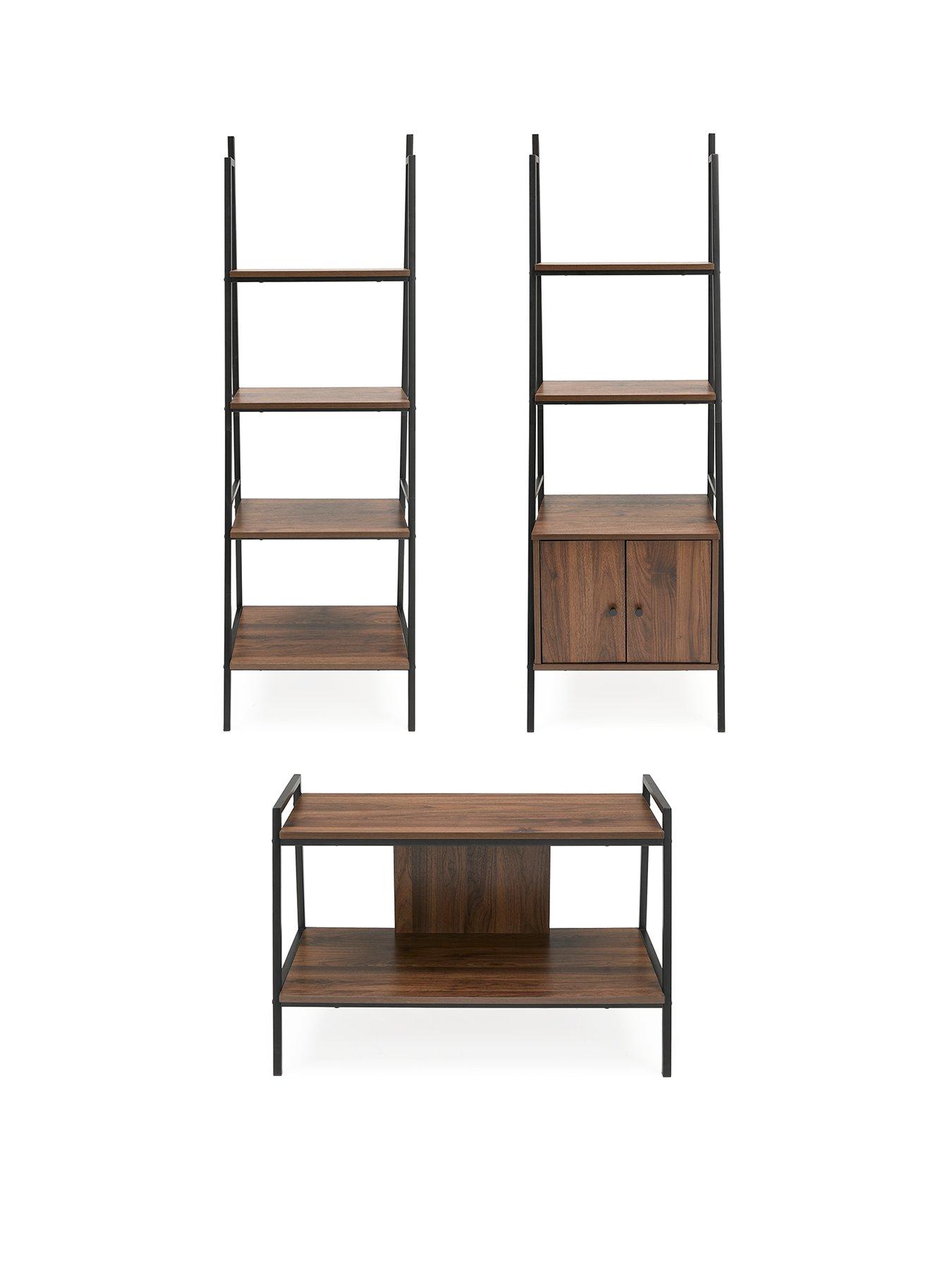 very-home-otis-3-piece-furniture-set-4-tier-ladder-shelf-2-door-3-shelf-unit-tv-unit-fits-up-to-40-inch-tv-fsc-certifiedbr-nbsp-nbspstillFront