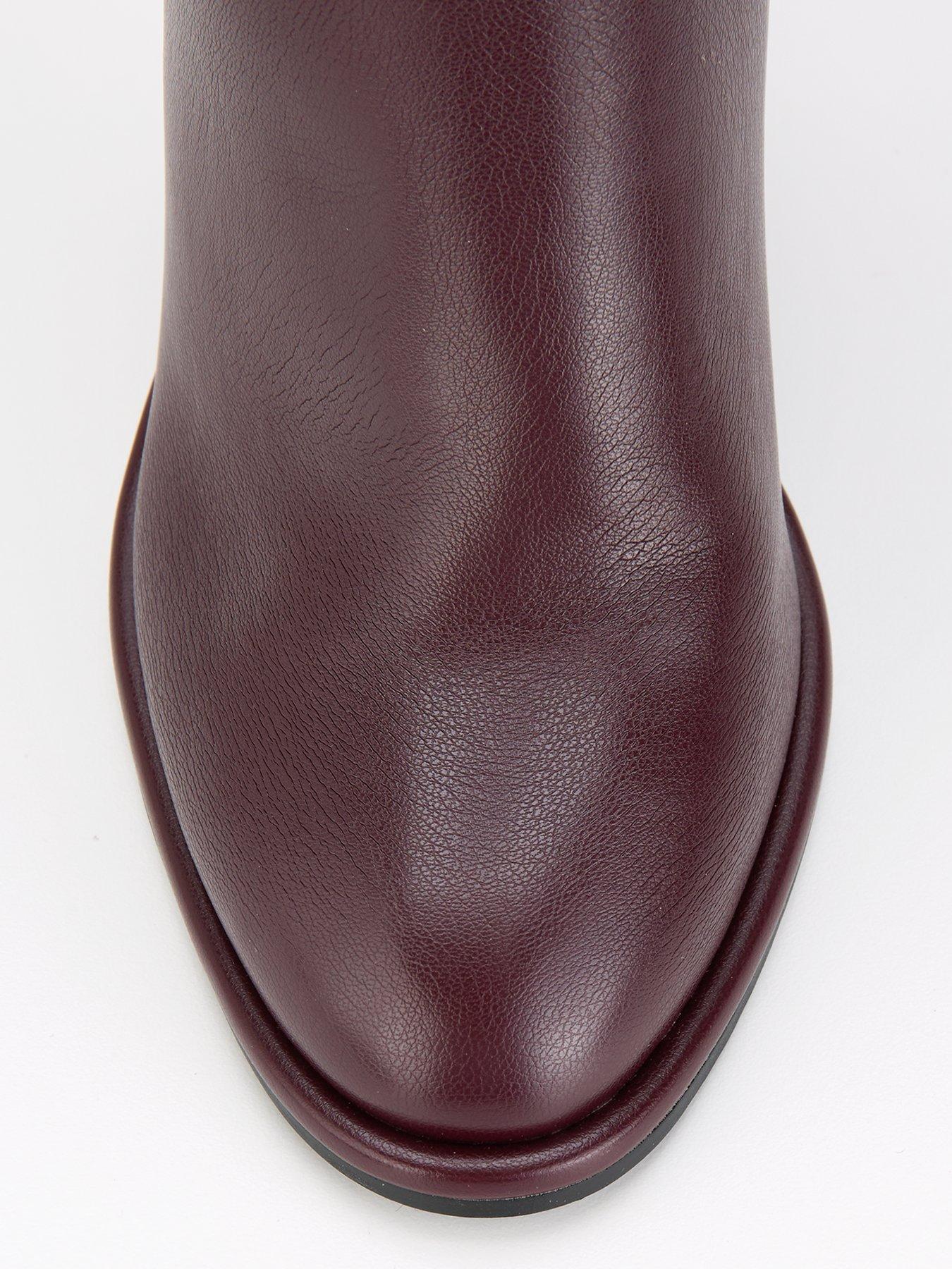 Image 4 of 7 of V by Very Block Heel Straight Leg Knee Boot - Burgundy