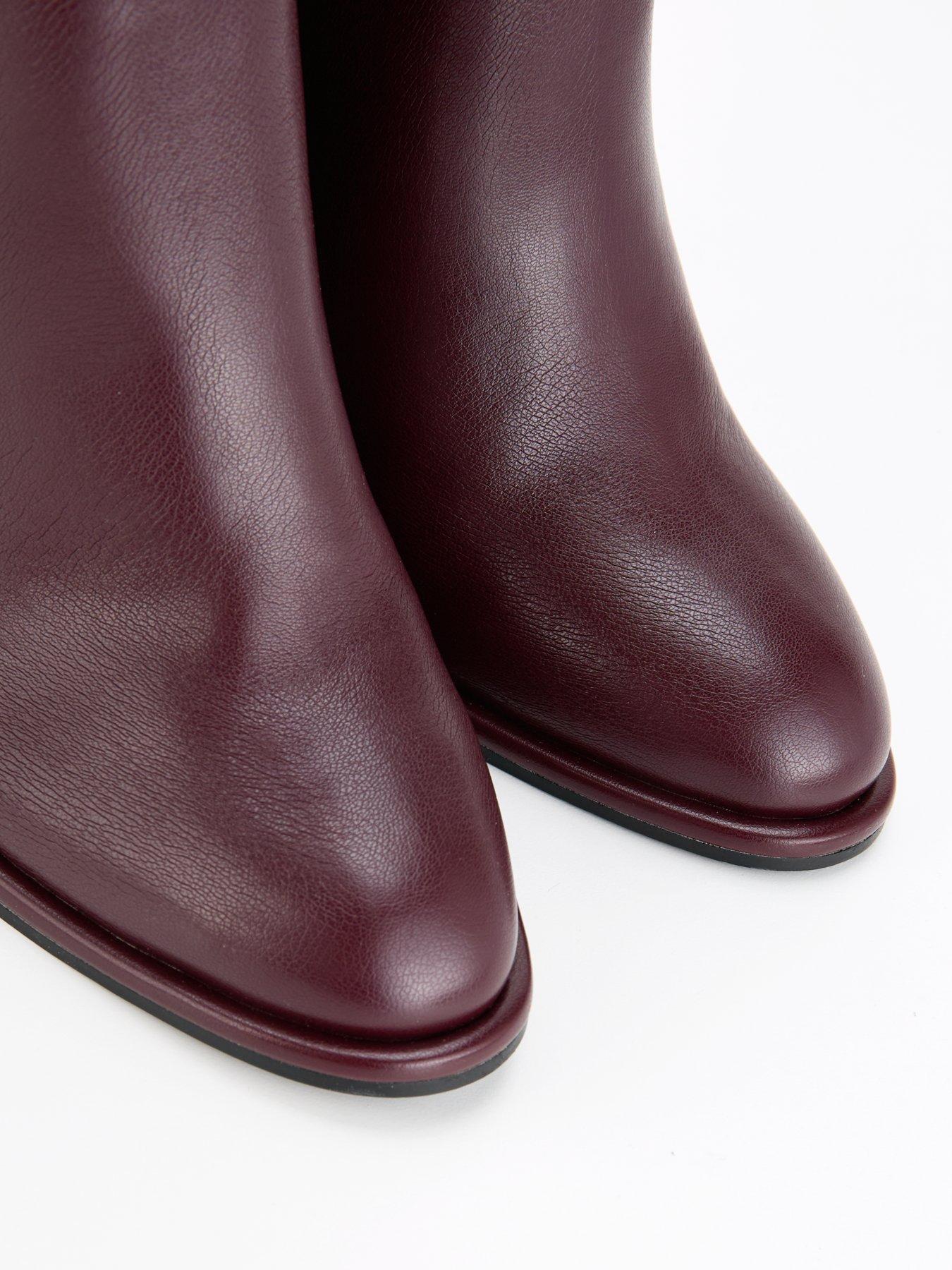 Image 6 of 7 of V by Very Block Heel Straight Leg Knee Boot - Burgundy
