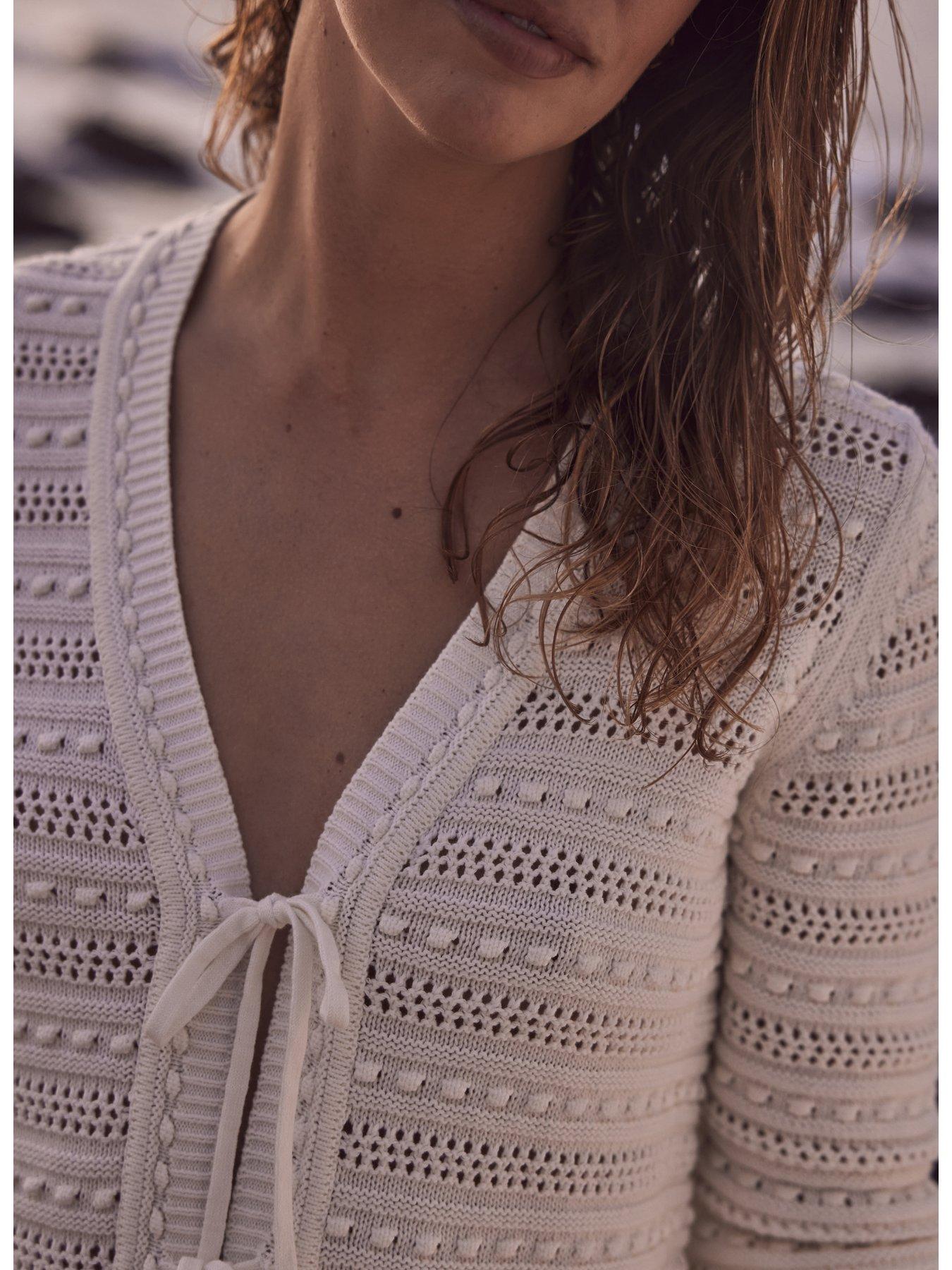 Ivory Crochet Cardigan