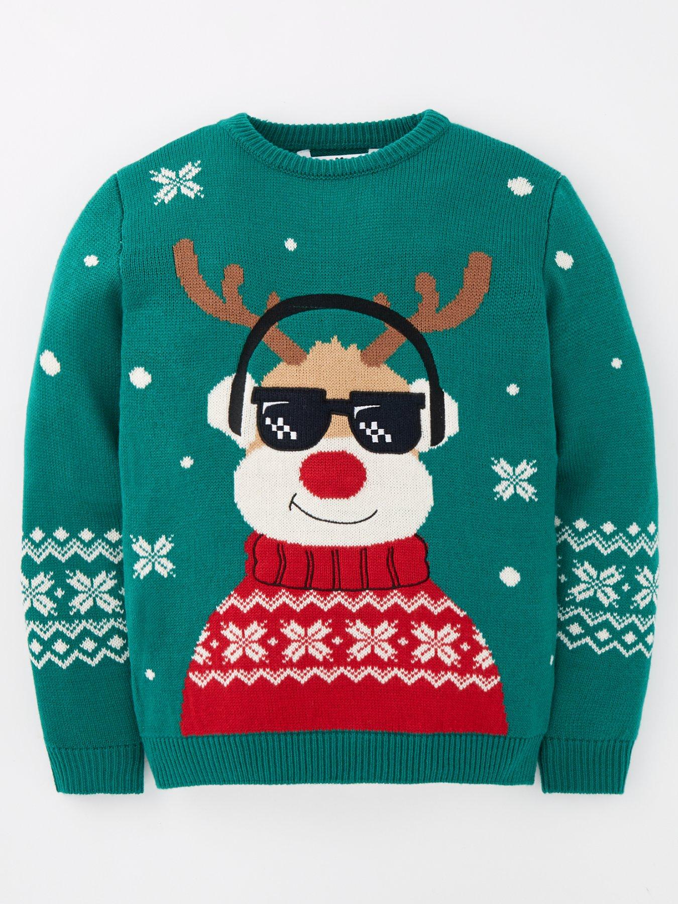 v-by-very-boys-rudolph-jumper-green