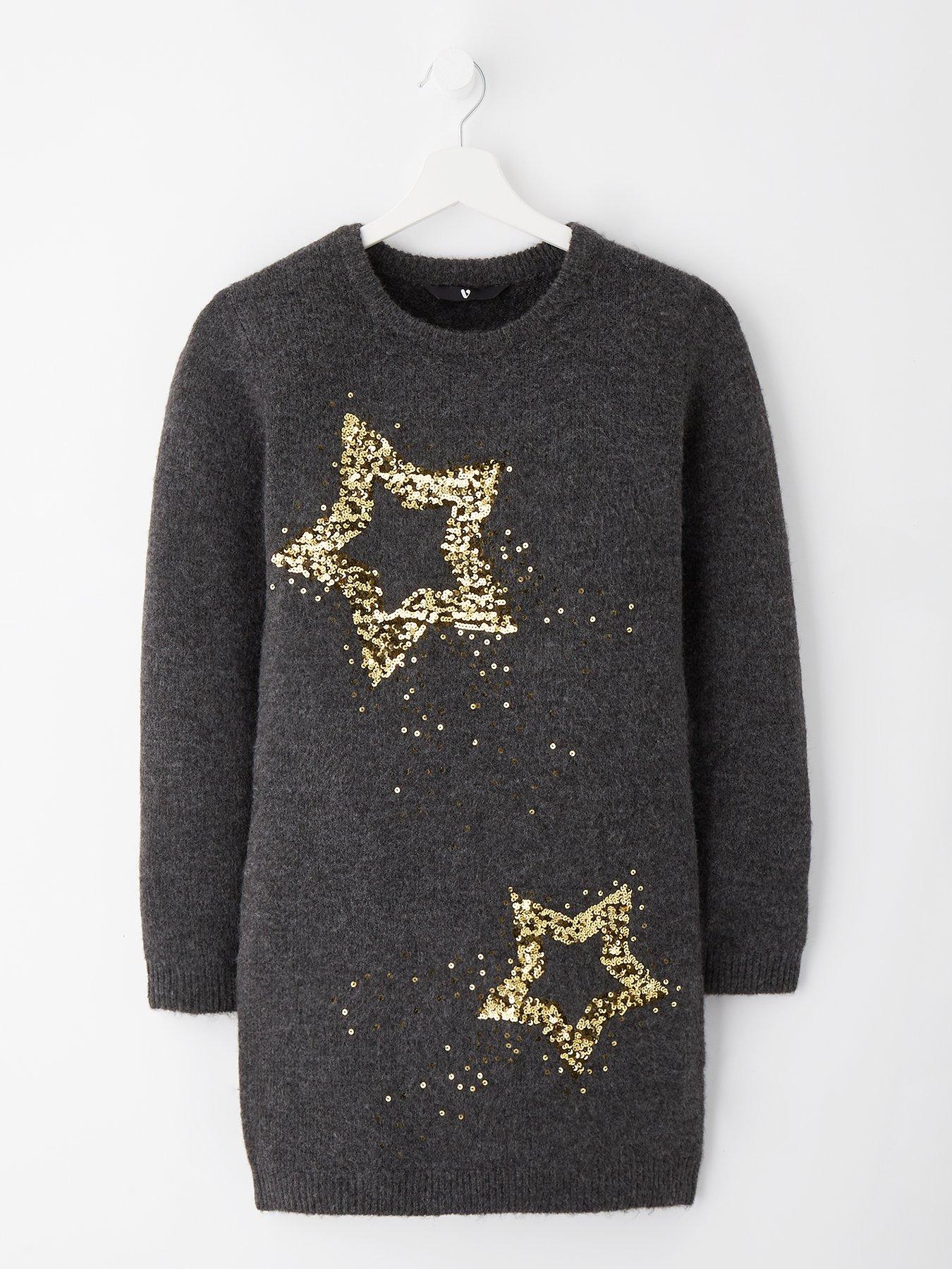 v-by-very-girls-sequin-star-knitted-dress