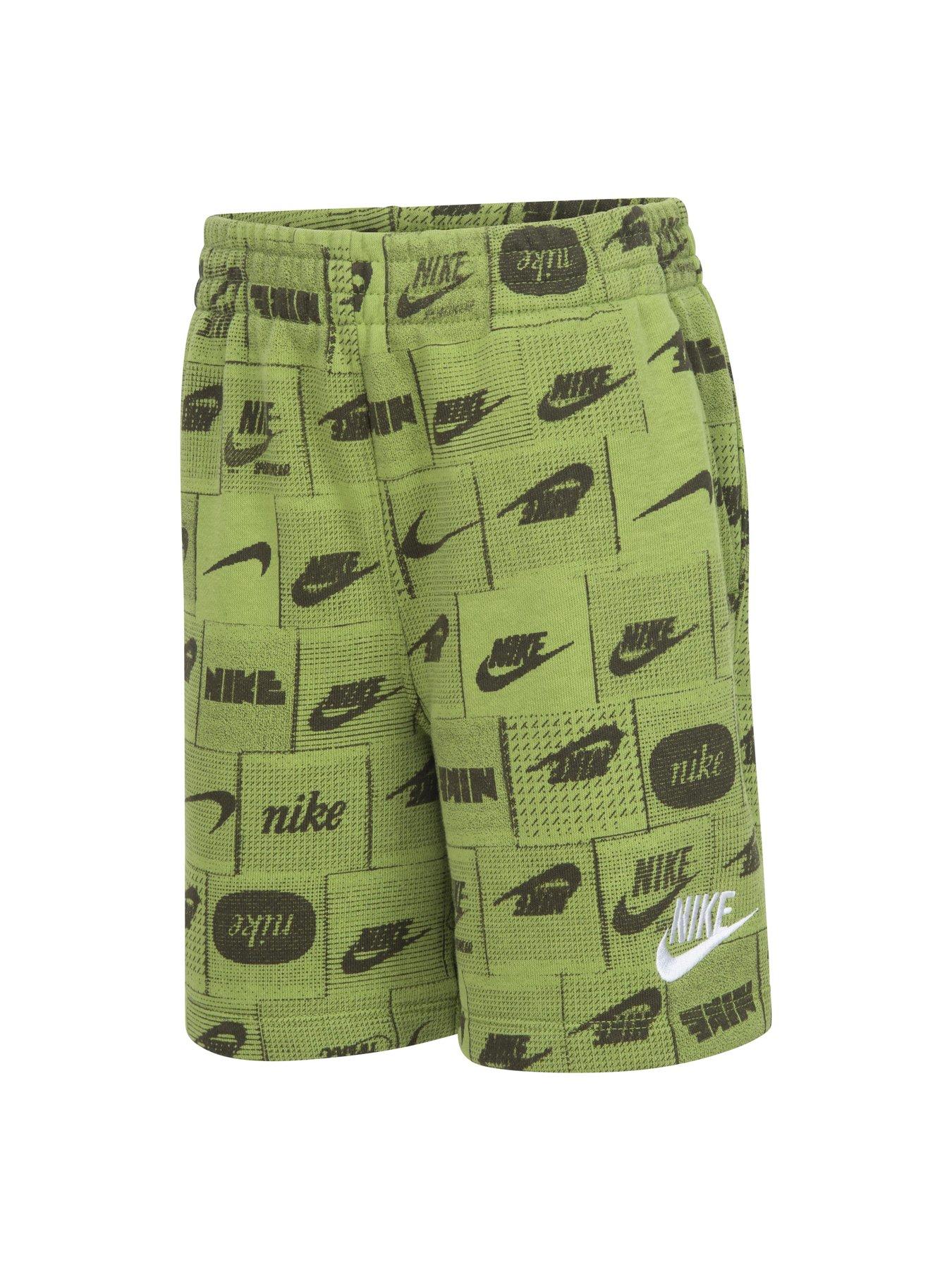 nike-kids-boys-club-all-over-print-shorts-greenoutfit