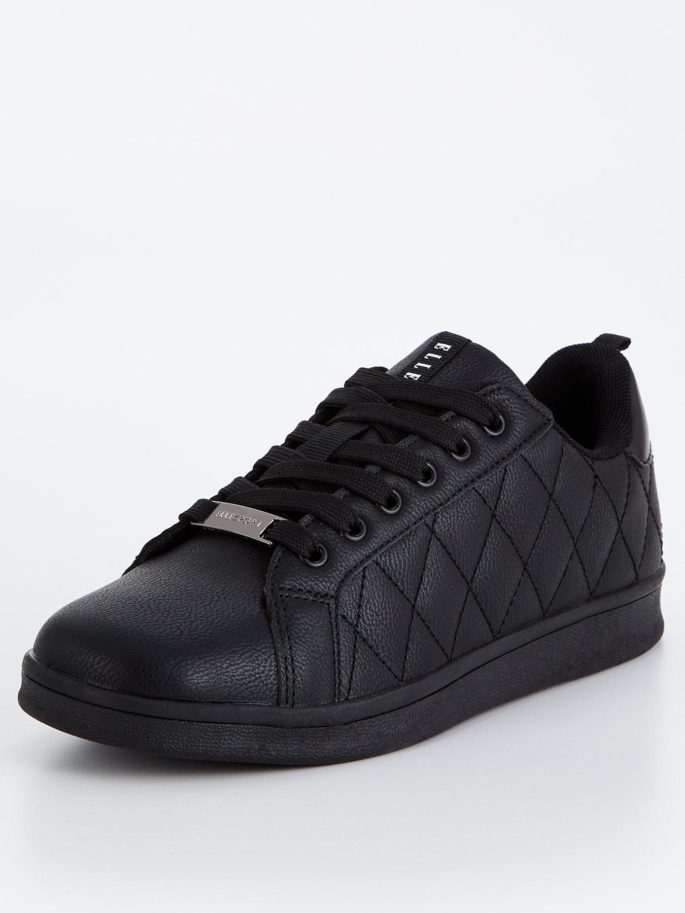 elle-sport-quilted-cup-sole-trainer-blackstillFront