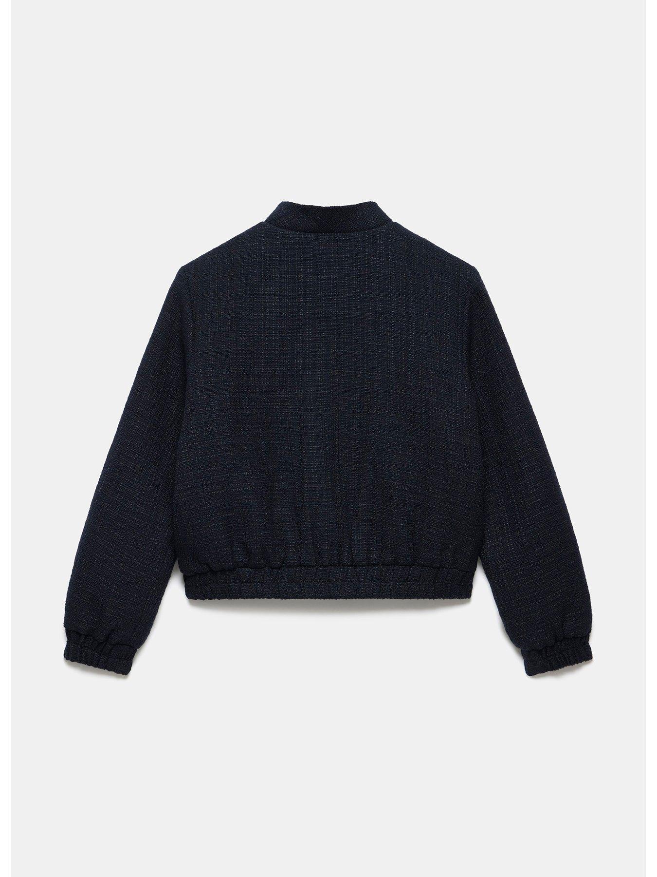 Mint Velvet Navy Boucle Cropped Jacket Very Ireland